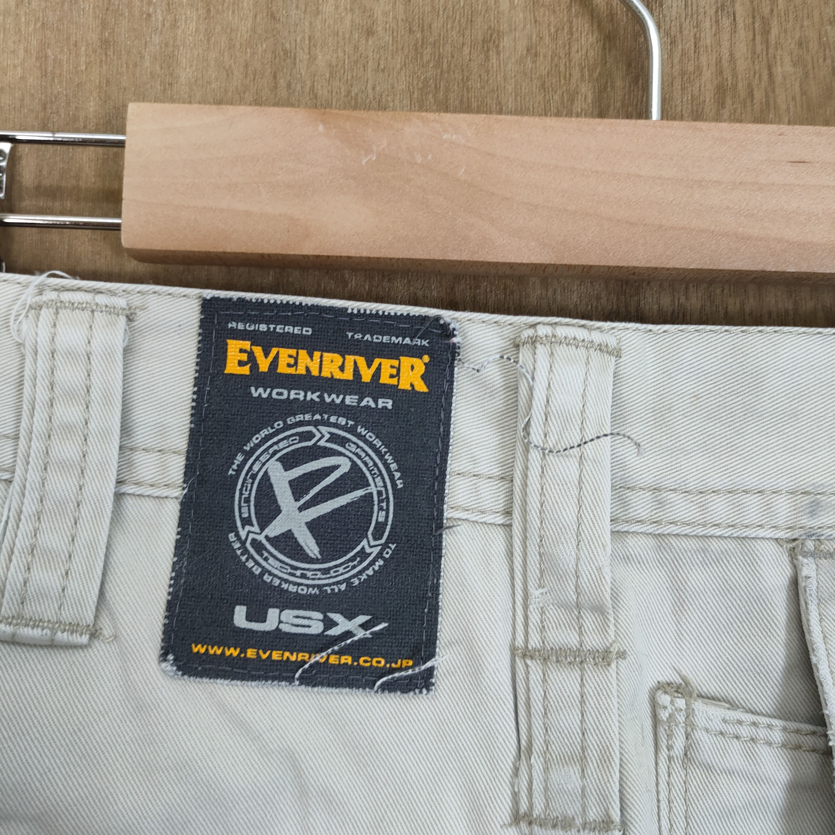 Japanese Brand VINTAGE EVENRIVER FADED WHITE YELLOW CARGO PANTS Size US 29 - 15 Thumbnail