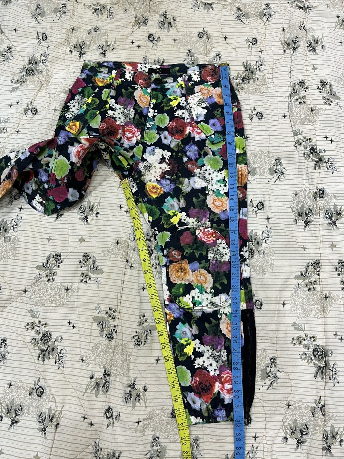 Yohji Yamamoto (Fff). YOHJI YAMAMOTO YS HYPEBEAST DOUBLE KNEE FLORAL PANTS Size 29" - 16 Thumbnail
