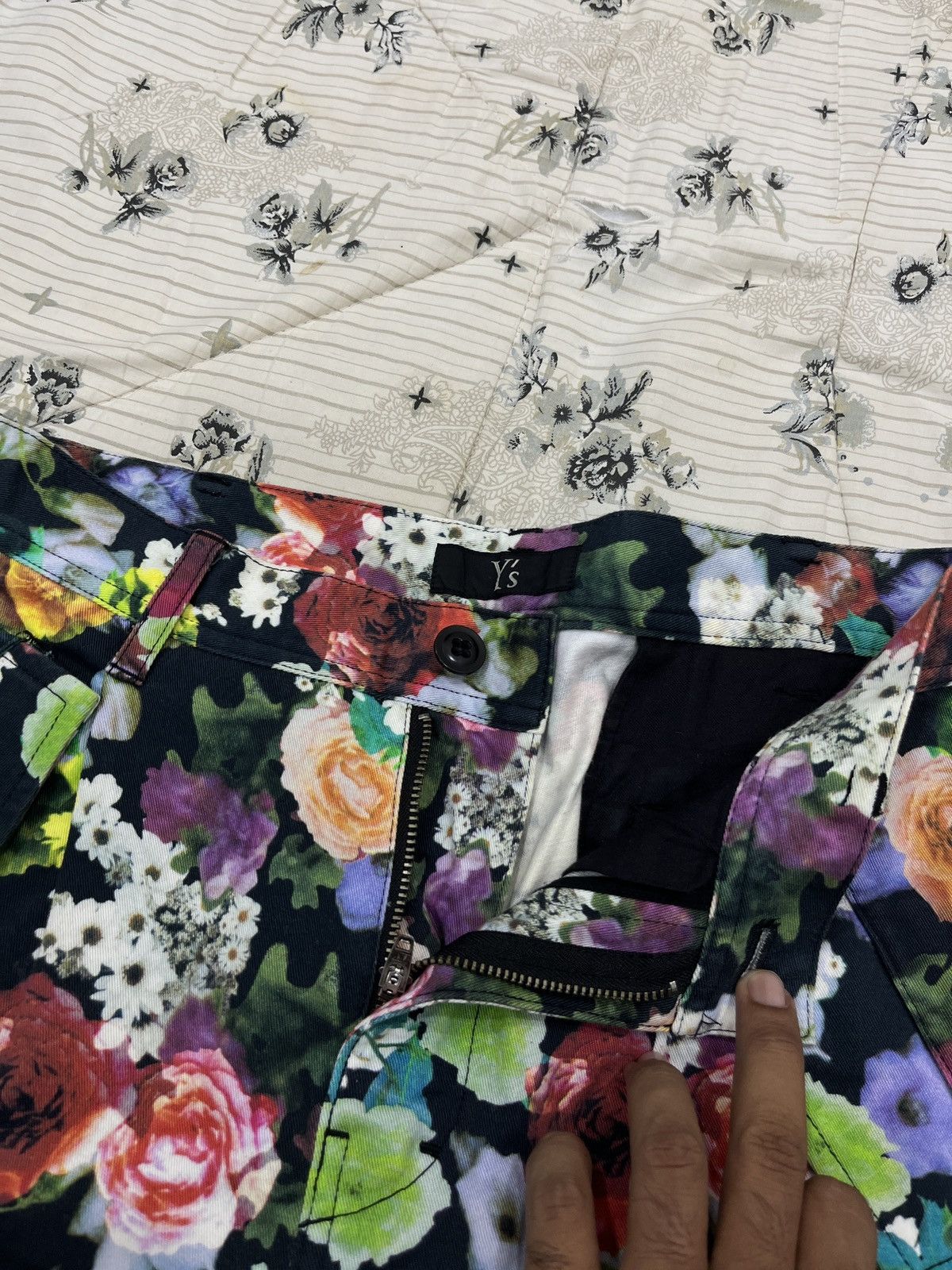 Yohji Yamamoto (Fff). YOHJI YAMAMOTO YS HYPEBEAST DOUBLE KNEE FLORAL PANTS Size 29" - 13 Thumbnail