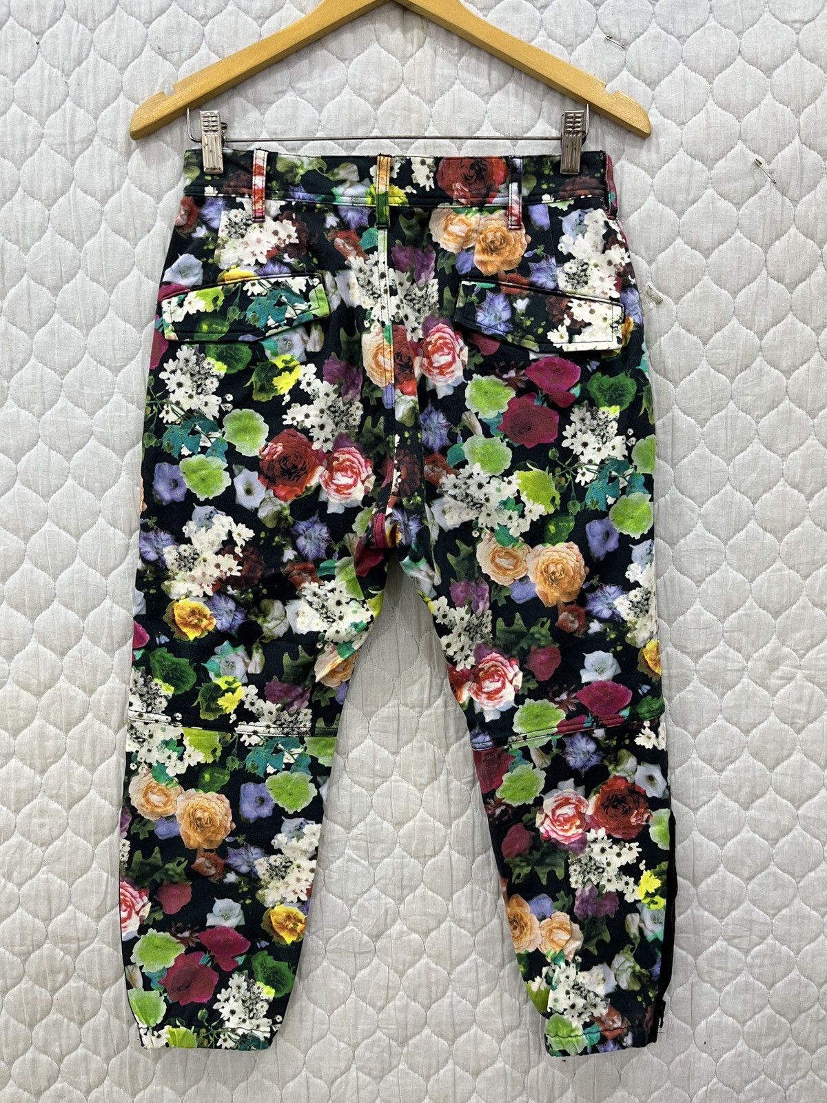Yohji Yamamoto (Fff). YOHJI YAMAMOTO YS HYPEBEAST DOUBLE KNEE FLORAL PANTS Size 29" - 2 Thumbnail