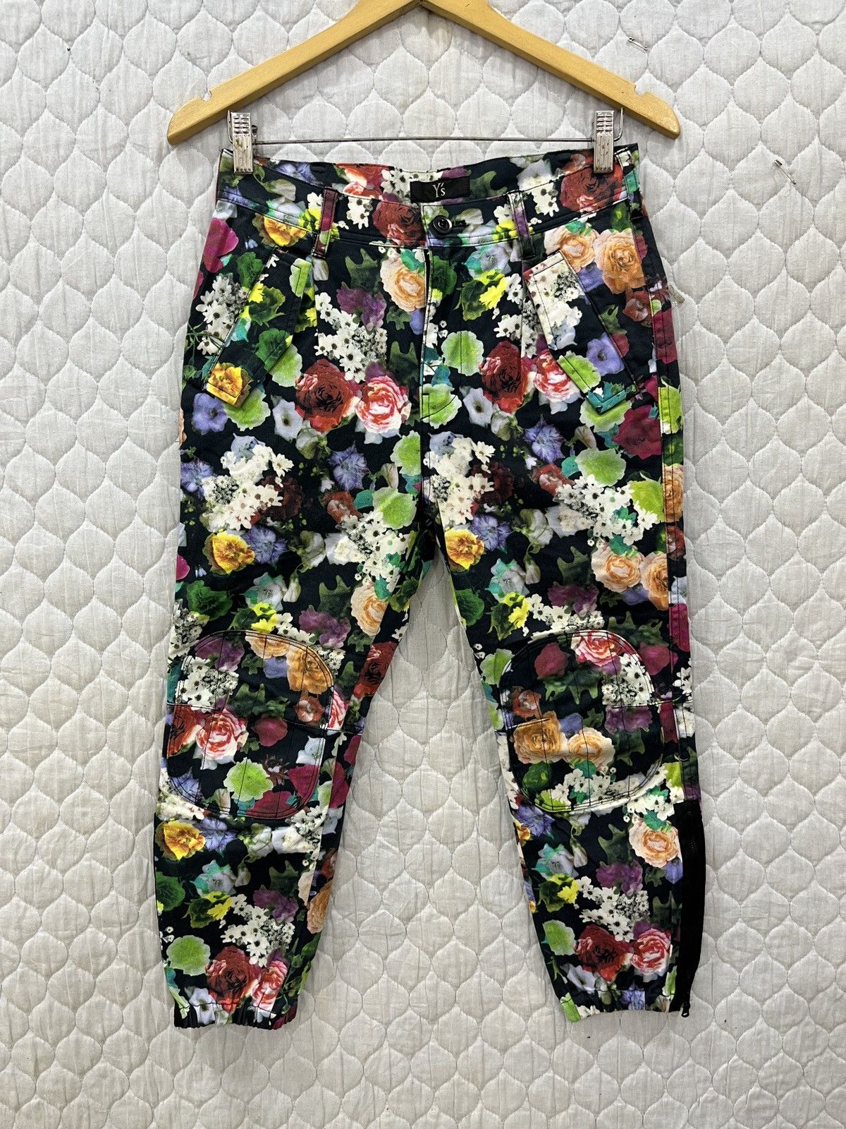 Yohji Yamamoto (Fff). YOHJI YAMAMOTO YS HYPEBEAST DOUBLE KNEE FLORAL PANTS Size 29" - 1 Thumbnail