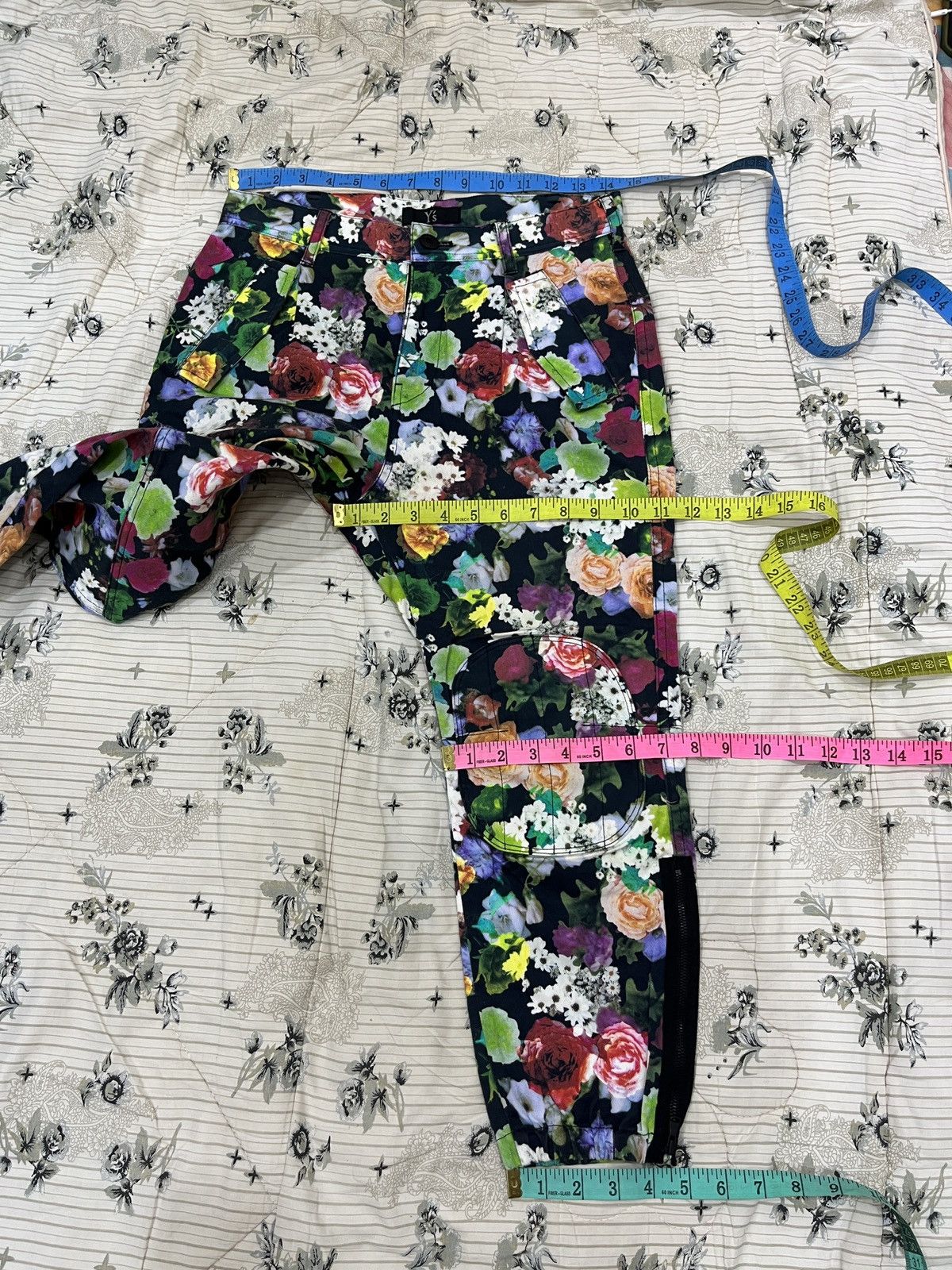 Yohji Yamamoto (Fff). YOHJI YAMAMOTO YS HYPEBEAST DOUBLE KNEE FLORAL PANTS Size 29" - 15 Thumbnail