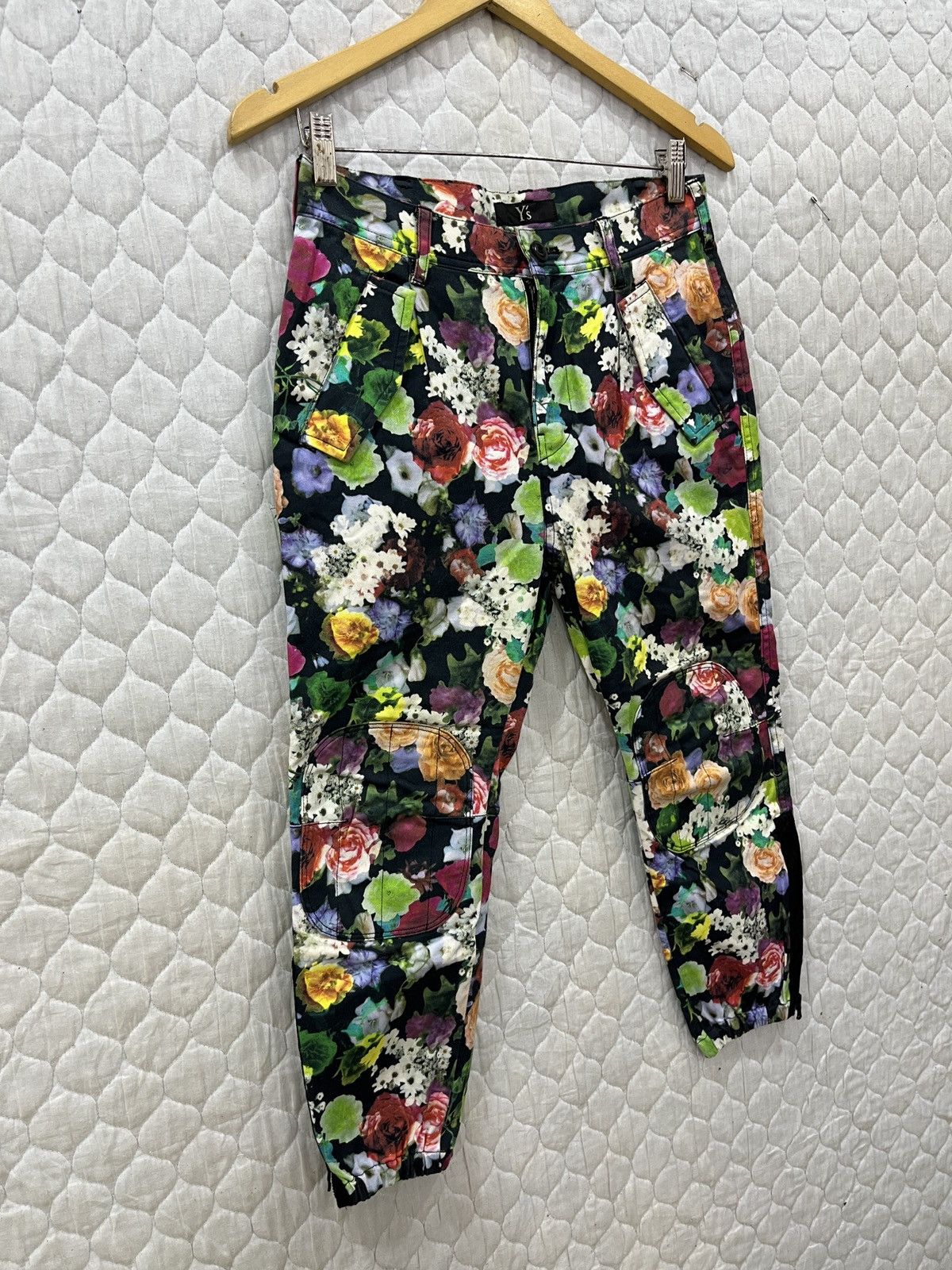 Yohji Yamamoto (Fff). YOHJI YAMAMOTO YS HYPEBEAST DOUBLE KNEE FLORAL PANTS Size 29" - 5 Thumbnail