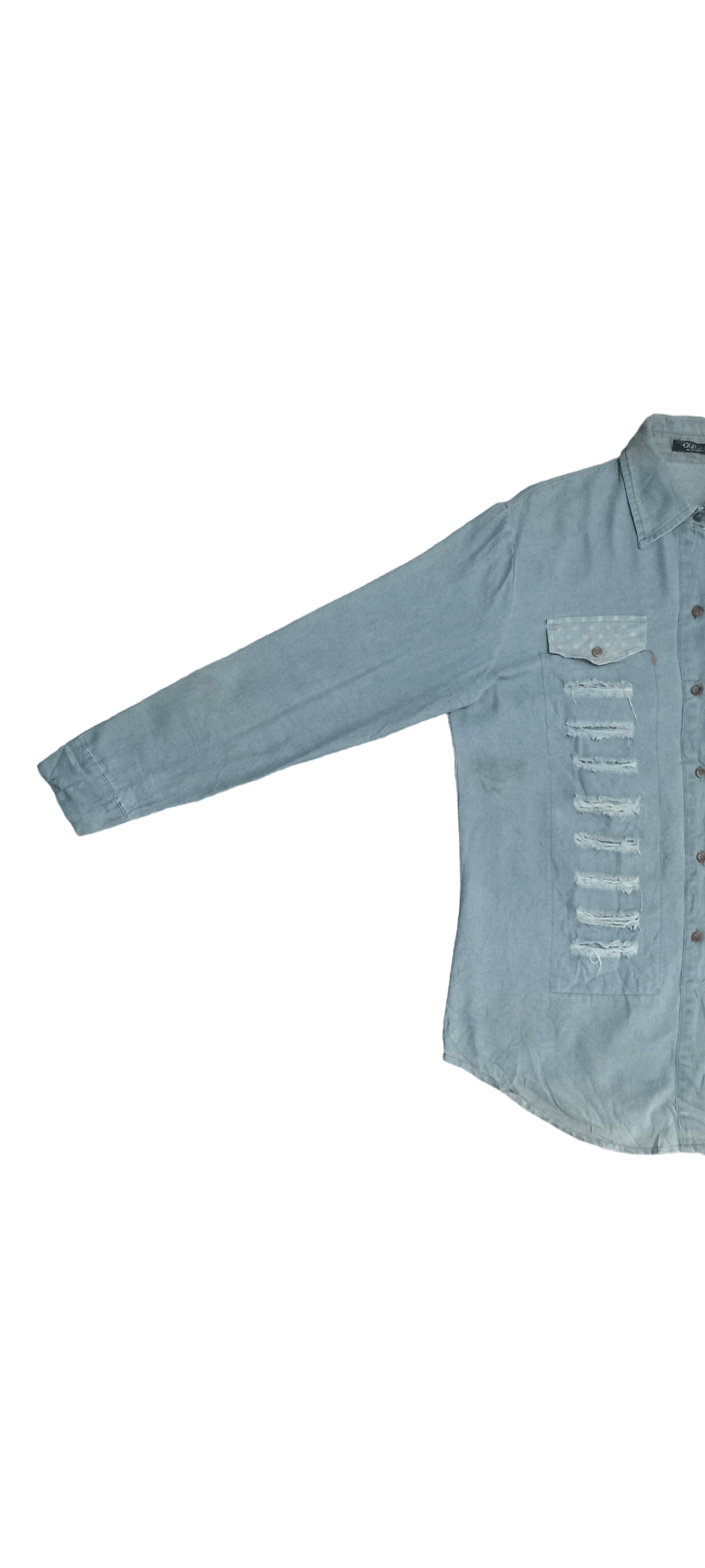 Japanese Brand Vintage Japanese Brand Distressed Shirt Button Up Size US M / EU 48-50 / 2 - 2 Thumbnail