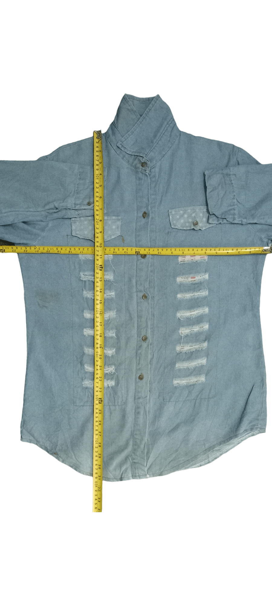 Japanese Brand Vintage Japanese Brand Distressed Shirt Button Up Size US M / EU 48-50 / 2 - 6 Thumbnail