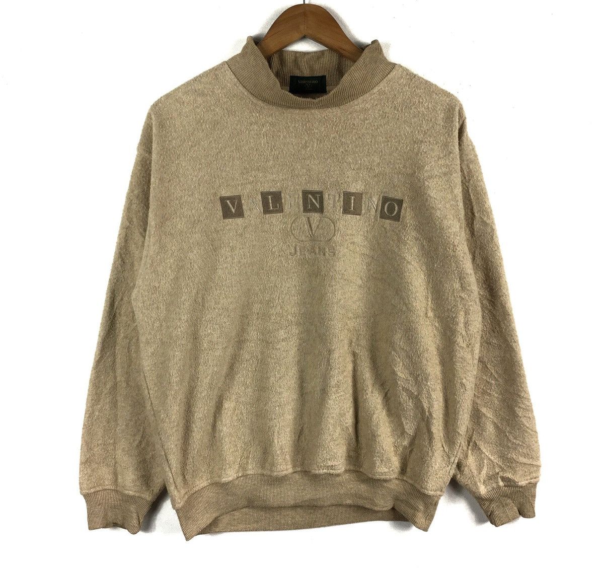 VALENTINO JEANS BIG LOGO EMBROIDERY FLEECE SWEATSHIRT