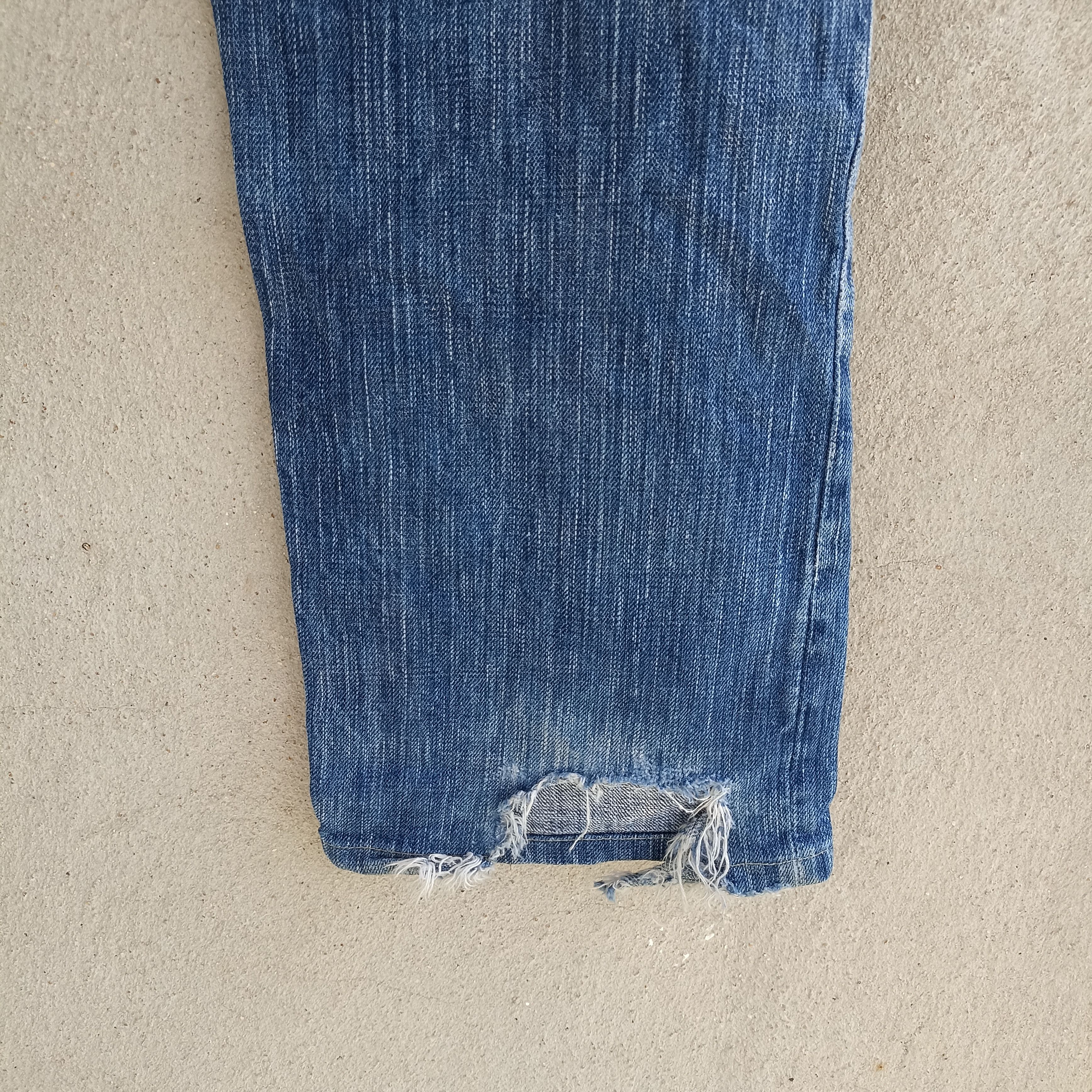 Japanese Brand Faded Selvedge Sugar Cane Button Distressed Jeans Size US 29 - 8 Thumbnail