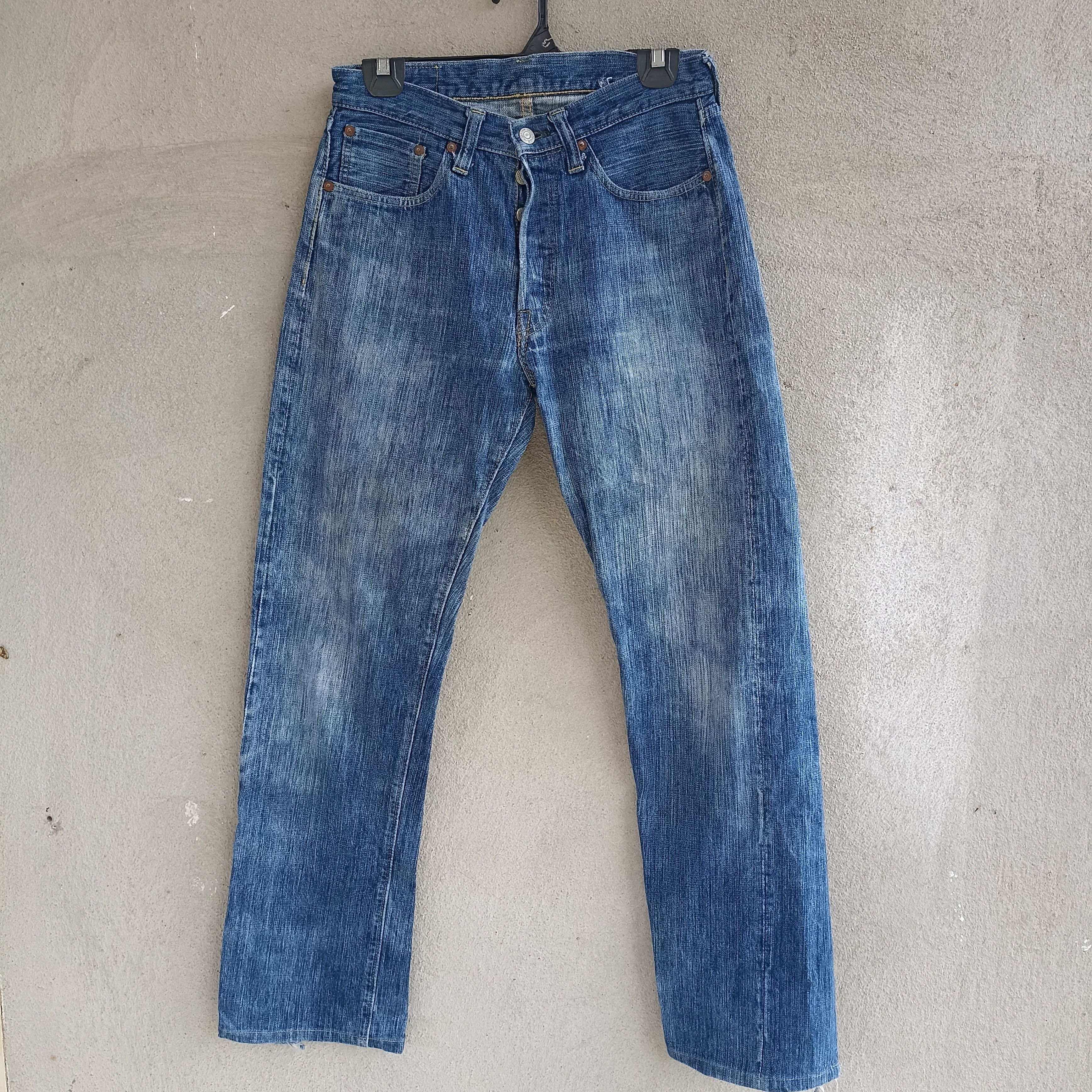 Japanese Brand Faded Selvedge Sugar Cane Button Distressed Jeans Size US 29 - 1 Thumbnail