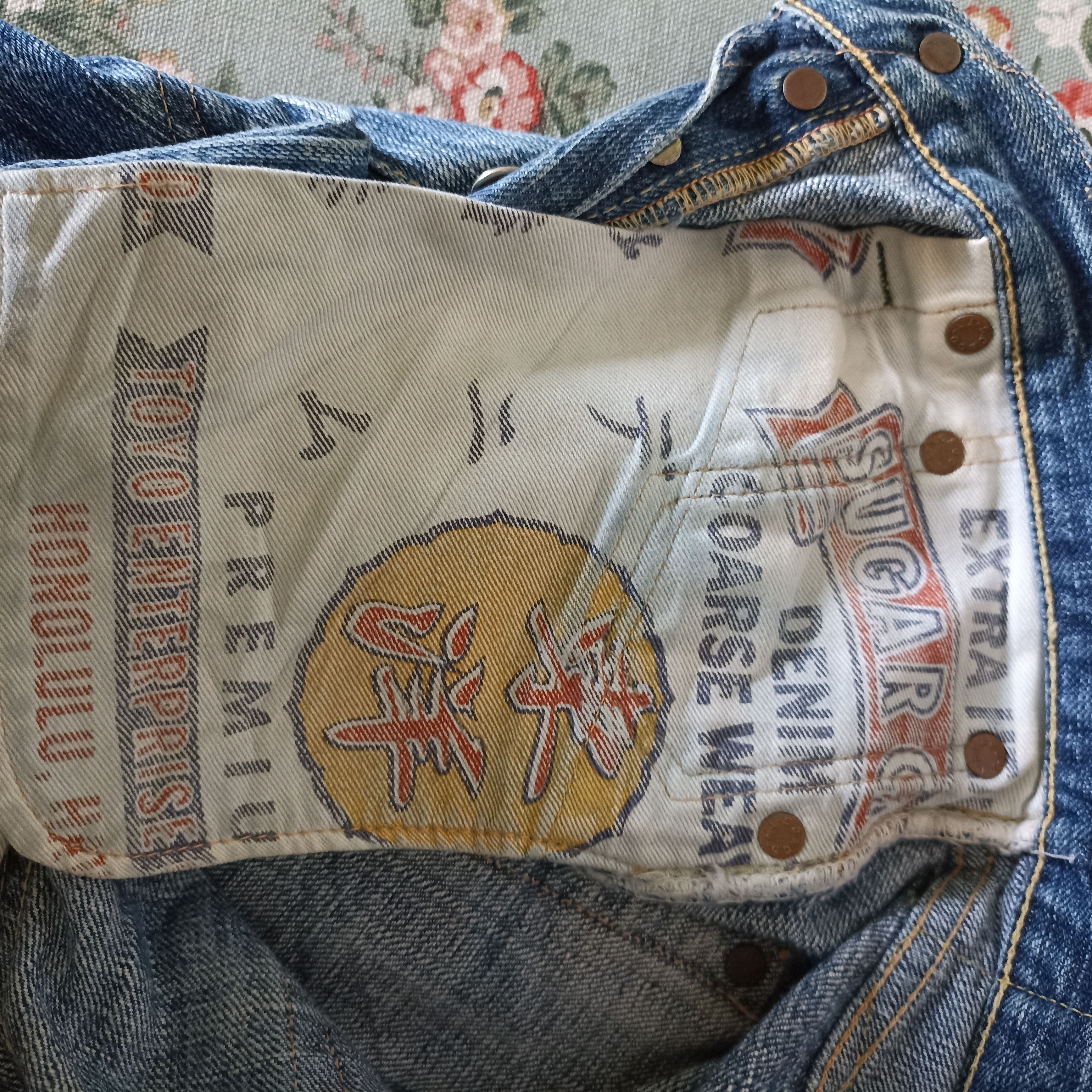 Japanese Brand Faded Selvedge Sugar Cane Button Distressed Jeans Size US 29 - 13 Thumbnail