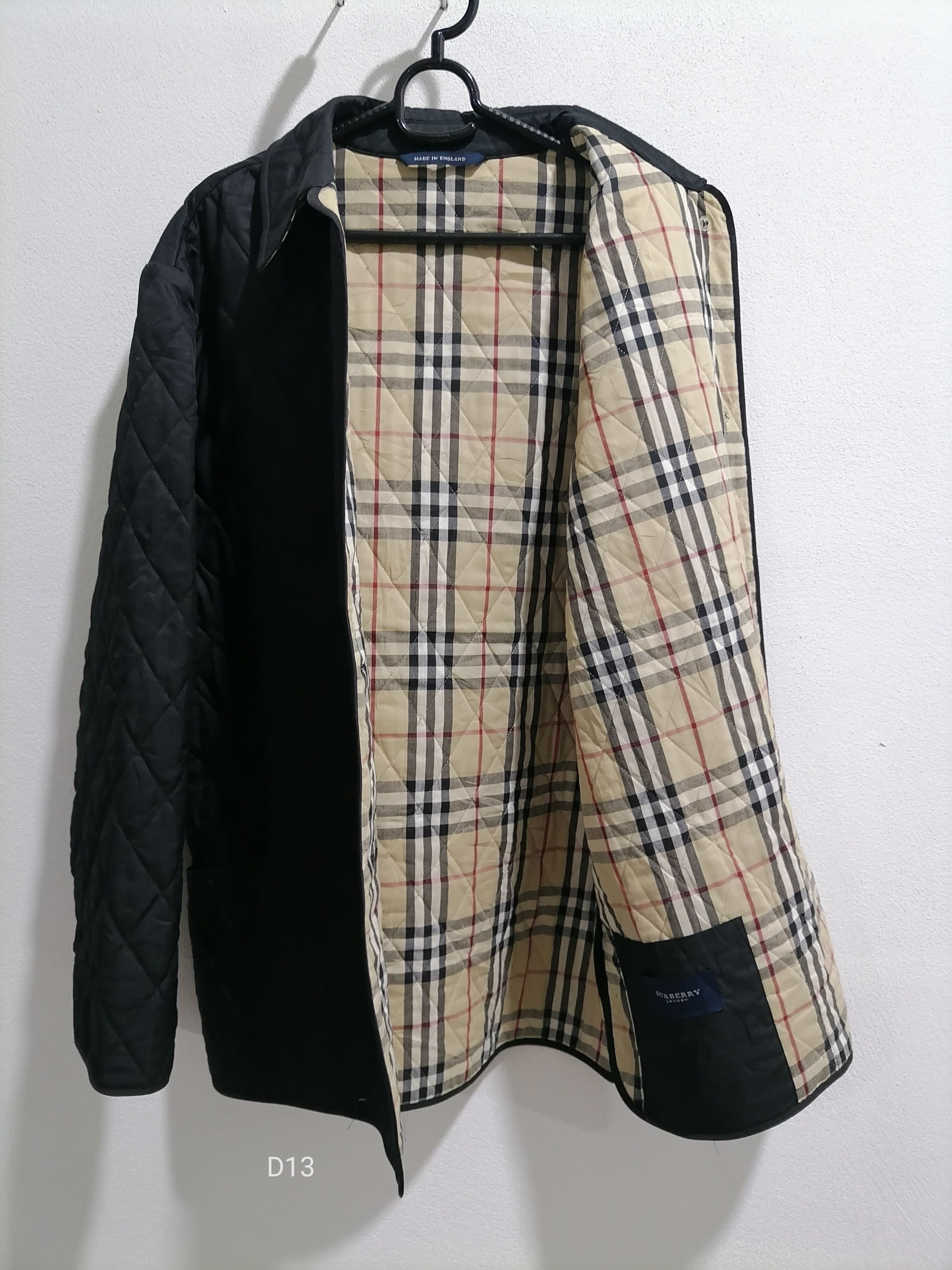 Burberry Diamond Quilted Nova Check Jacket in Black
