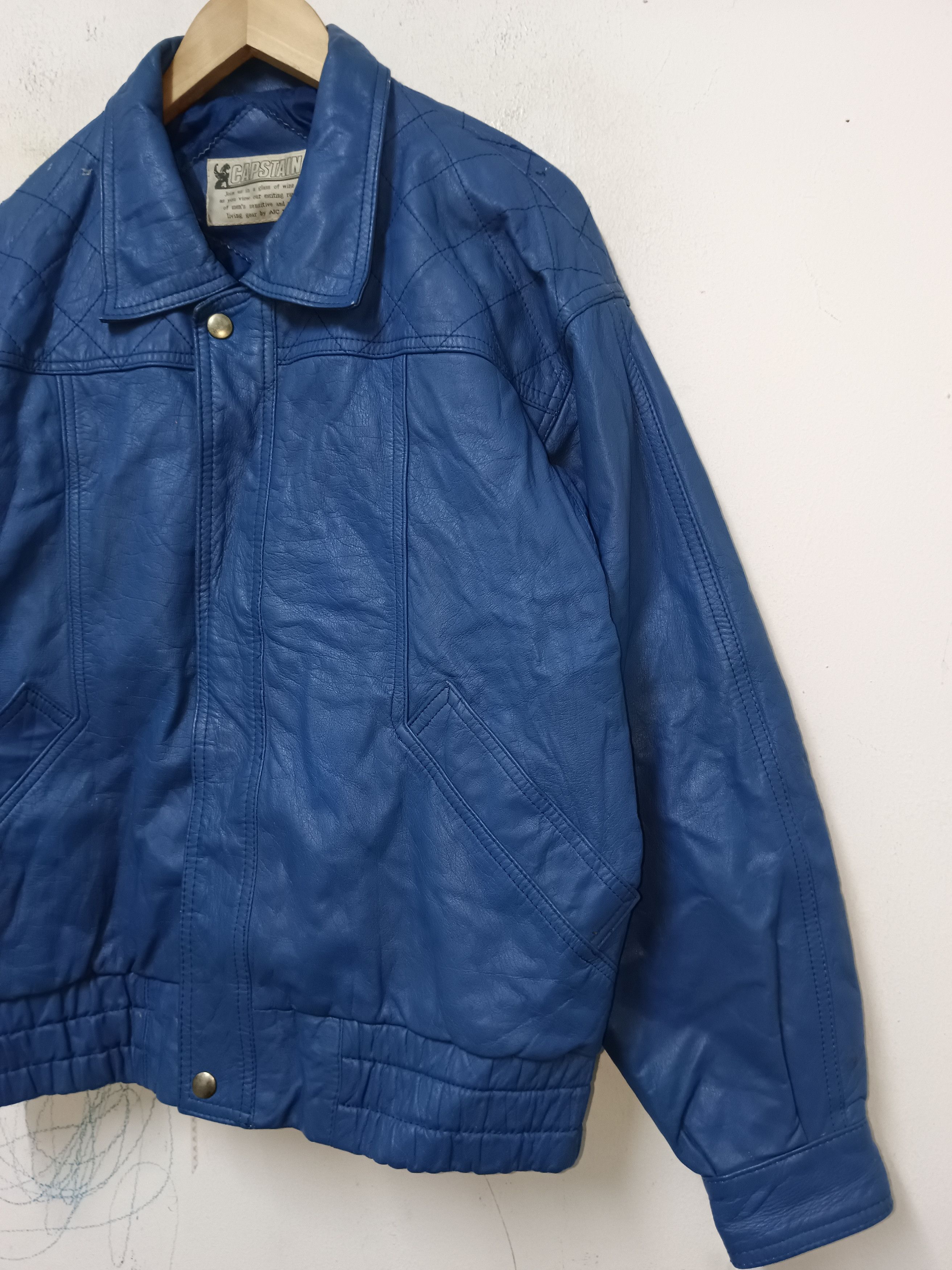 Vintage Distressed Leather Jacket Cowhide