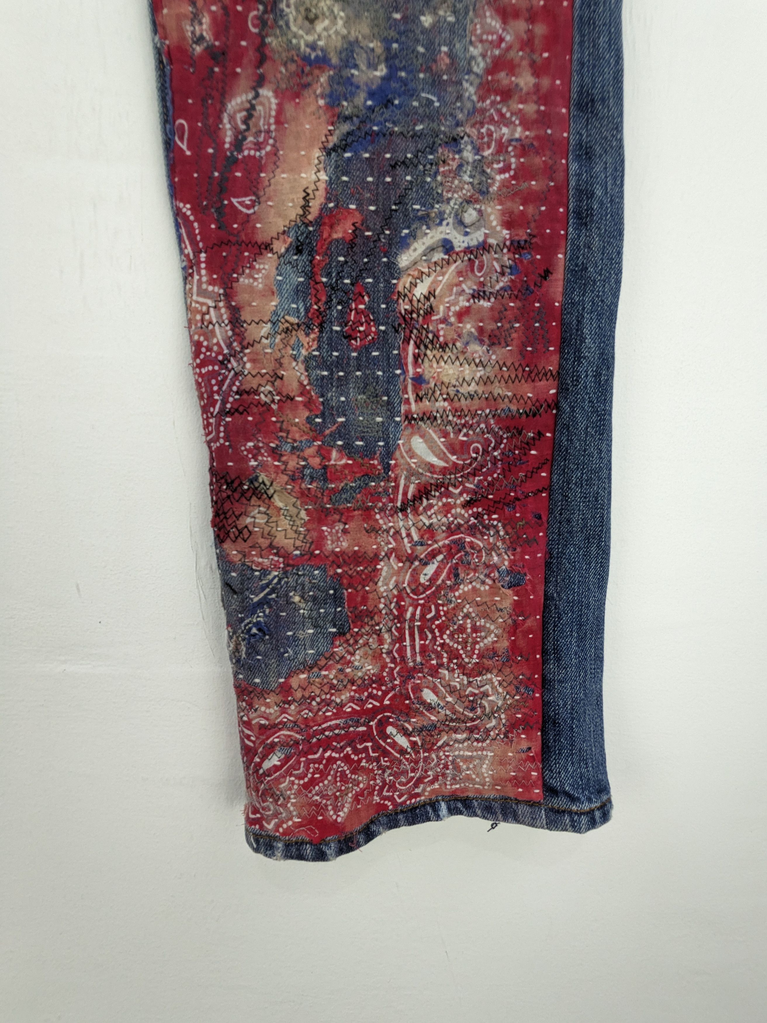 Levi's Vintage Levis 501 Jeans Custom Made Paisley Sashiko Boro Size US 30 / EU 46 - 6 Thumbnail