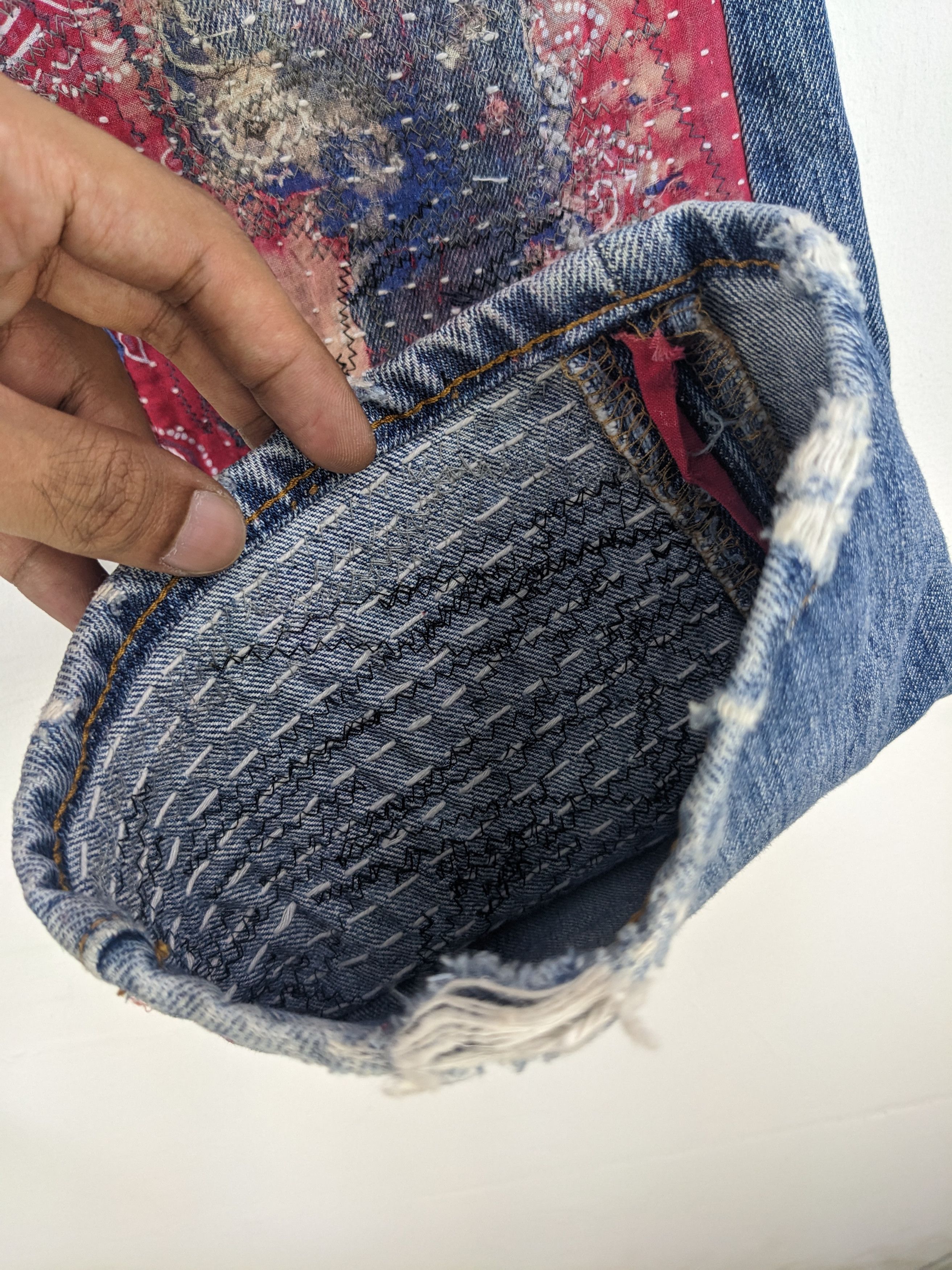 Levi's Vintage Levis 501 Jeans Custom Made Paisley Sashiko Boro Size US 30 / EU 46 - 17 Thumbnail