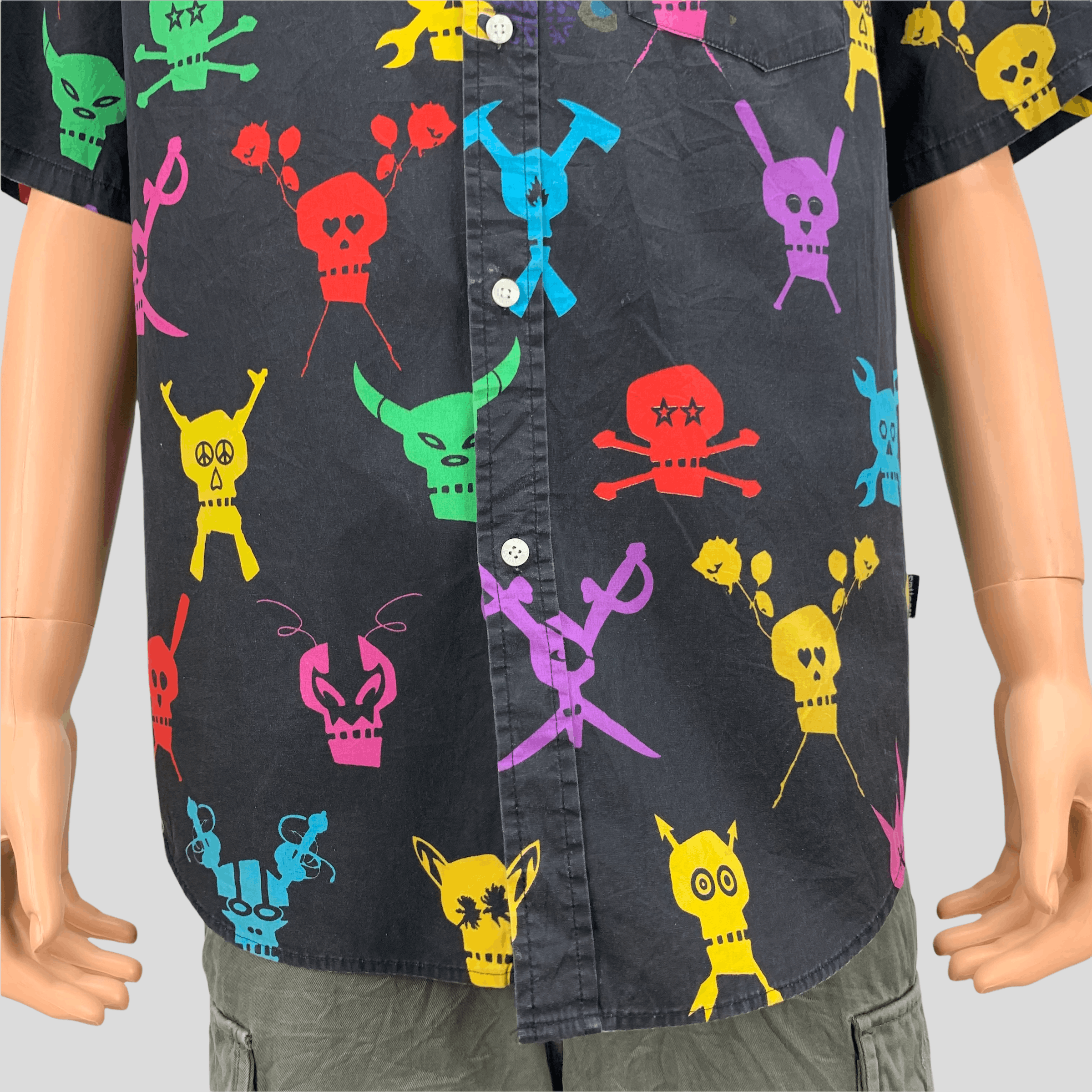 Stussy RARE❗ Vintage Stussy Pirate Skulls Button Up Shirt #3671-128 Size US L / EU 52-54 / 3 - 5 Thumbnail