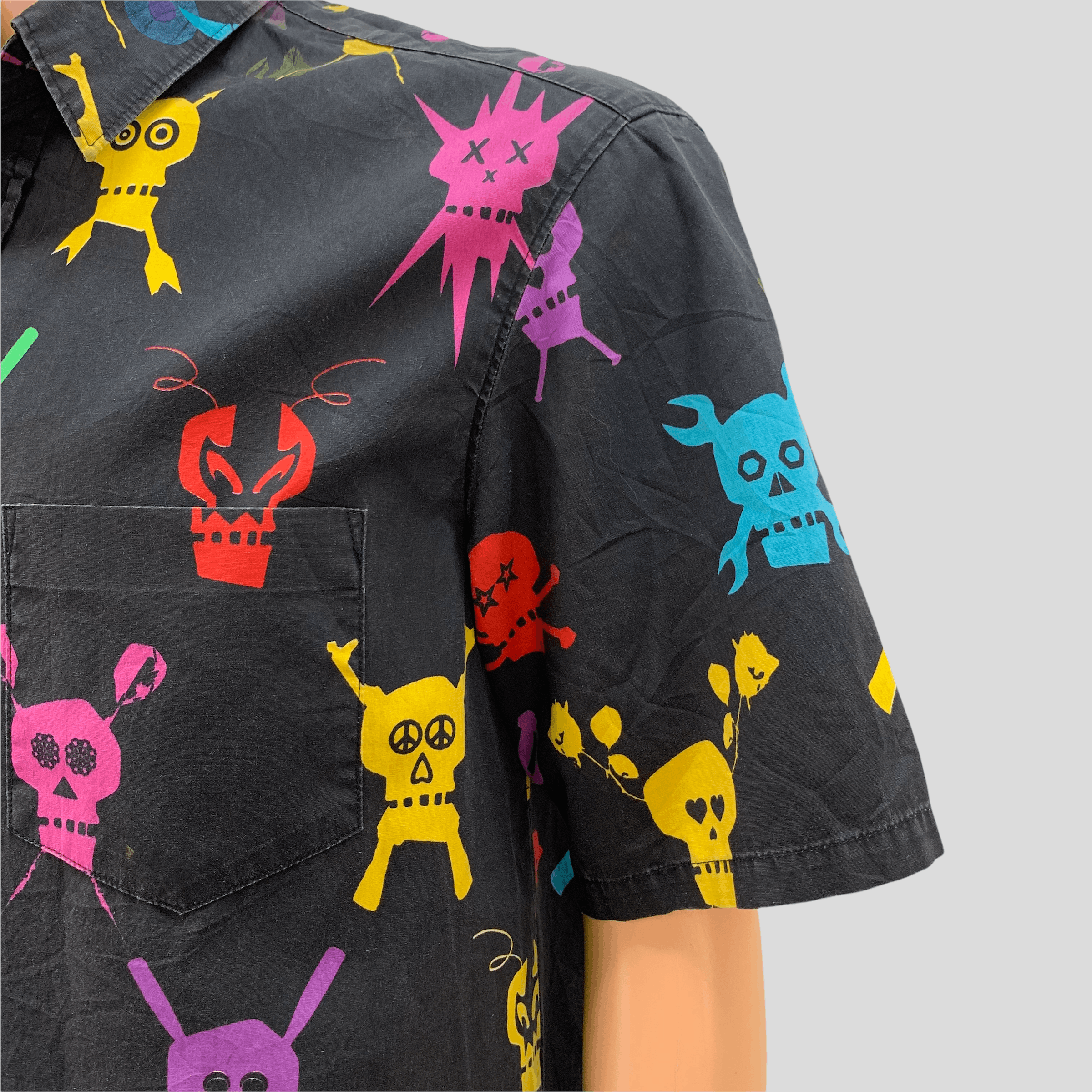 Stussy RARE❗ Vintage Stussy Pirate Skulls Button Up Shirt #3671-128 Size US L / EU 52-54 / 3 - 4 Thumbnail
