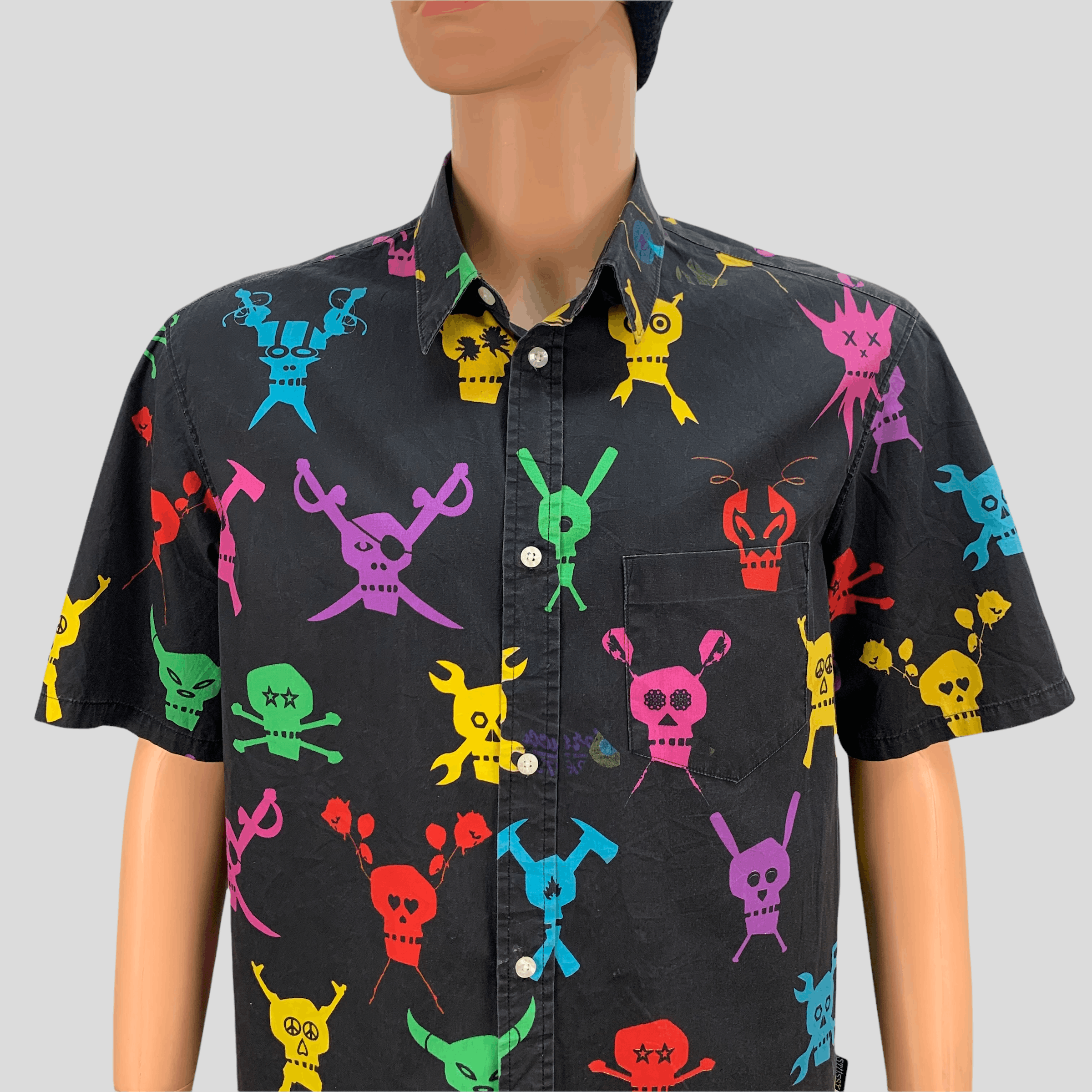 Stussy RARE❗ Vintage Stussy Pirate Skulls Button Up Shirt #3671-128 Size US L / EU 52-54 / 3 - 3 Thumbnail
