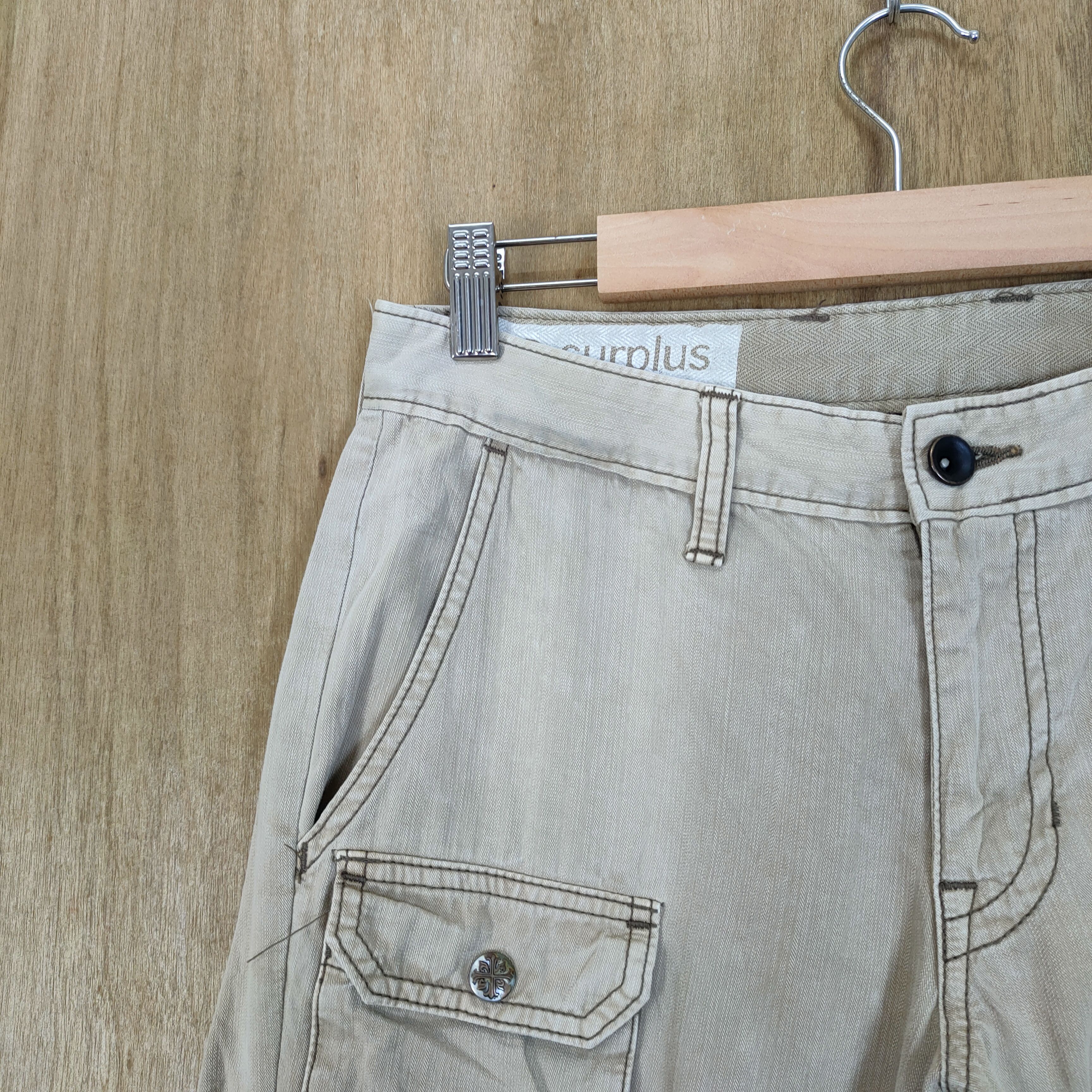 Japanese Brand VINTAGE SURPLUS 3D POCKET FLARE CARGO PANTS#111 Size US 29 - 5 Thumbnail
