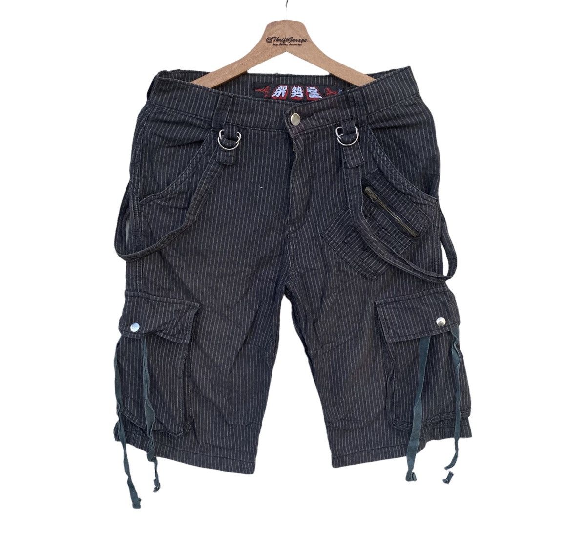 Vtg Japanese Brand Multipocket Bondage Stripes Cargo Pants