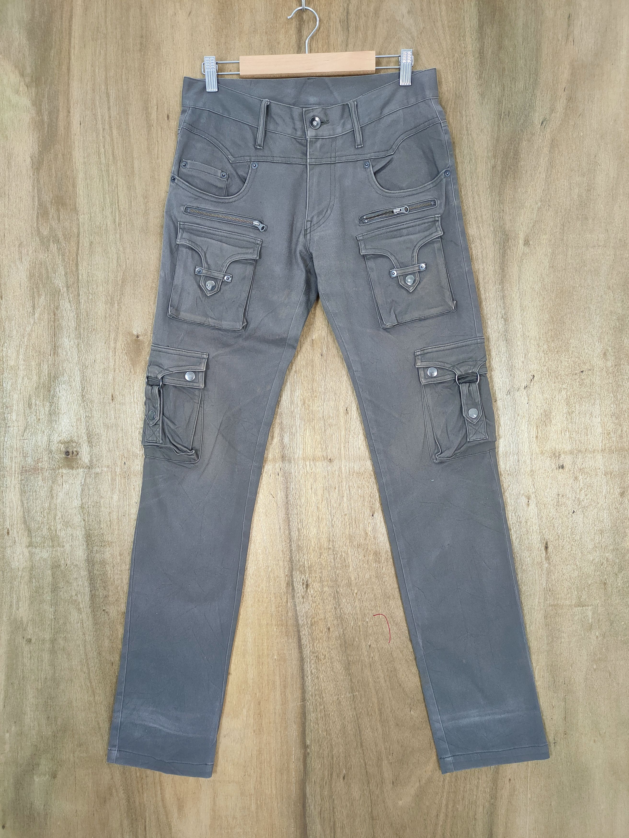 image of Archival Clothing Evolution 10 Pocket Cargo Pants in Grey, Men's (Size 29)