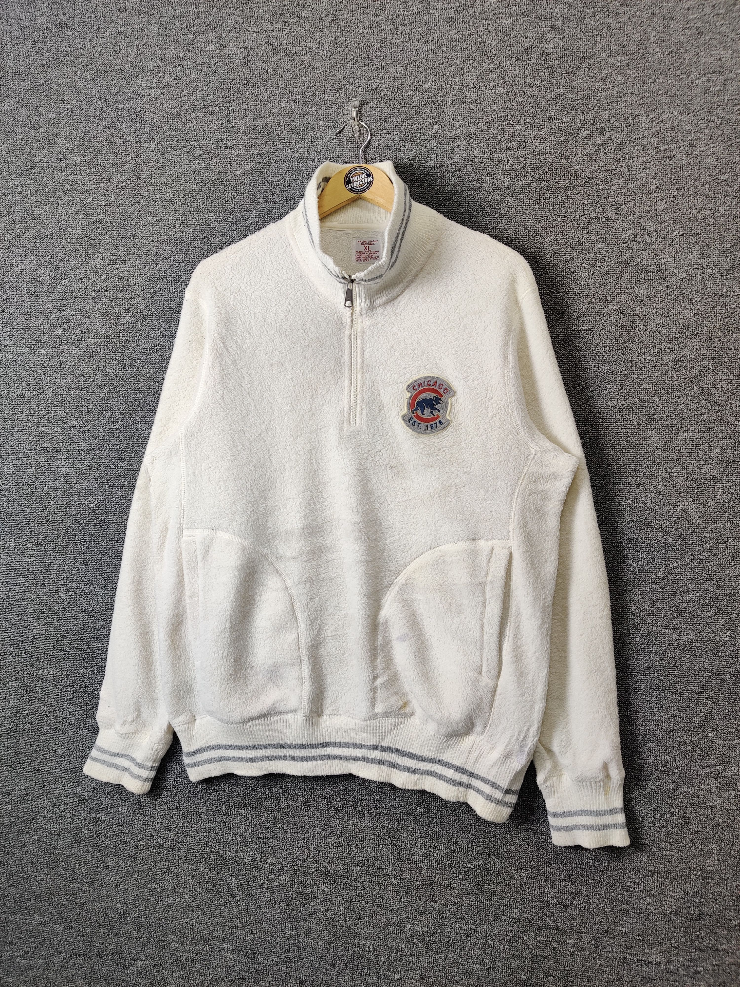MLB Vintage Chicago Cubs x Uniqlo Fleece Half Zipper Jacket Size US XL / EU 56 / 4 - 2 Thumbnail