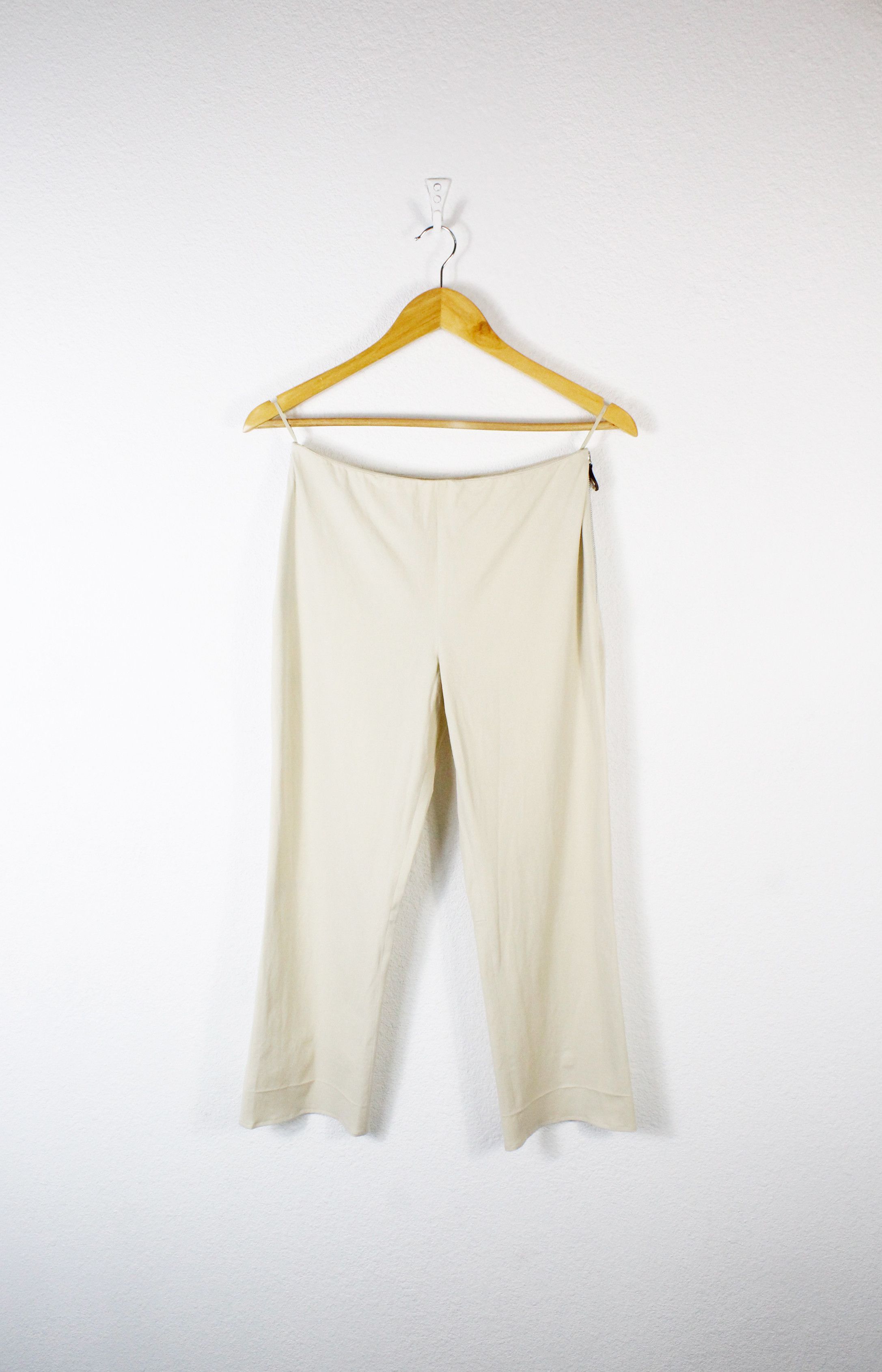 Prada Womens Prada Beige Track Lightweight Cropped Pants Trousers Size 27" / US 4 / IT 40 - 1 Thumbnail