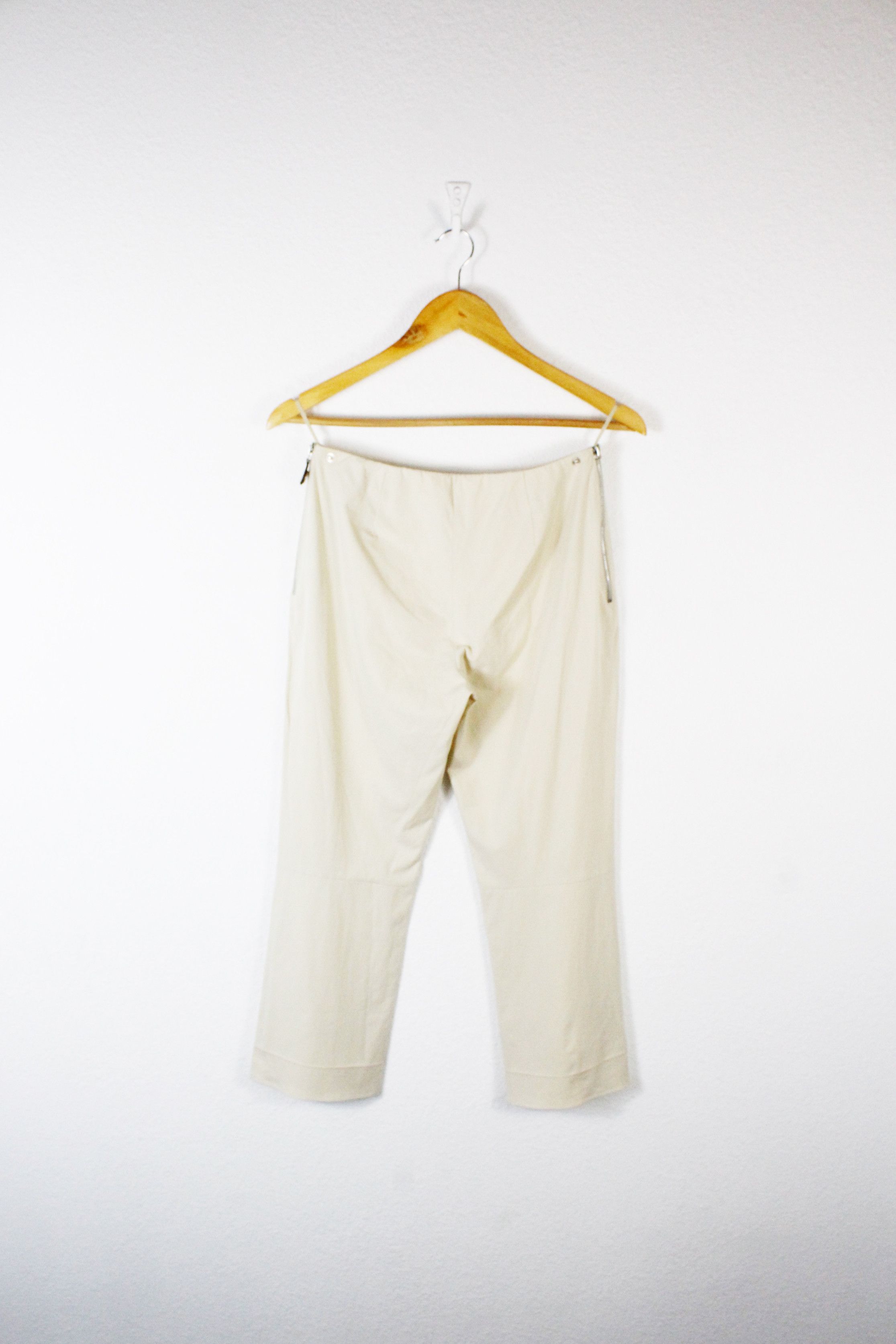 Prada Womens Prada Beige Track Lightweight Cropped Pants Trousers Size 27" / US 4 / IT 40 - 7 Thumbnail