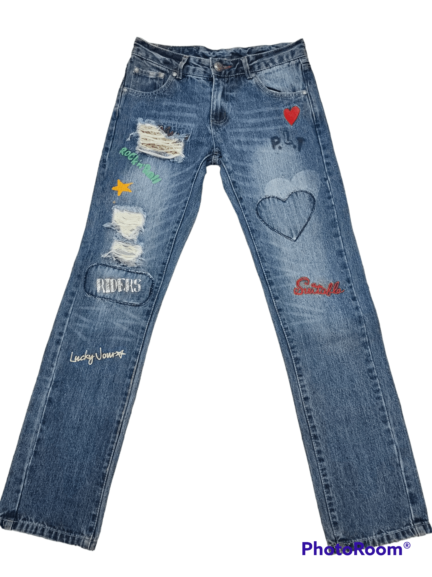 Japanese Brand PLT Distressed Patchwork Jeans Size US 28 / EU 44 - 1 Thumbnail