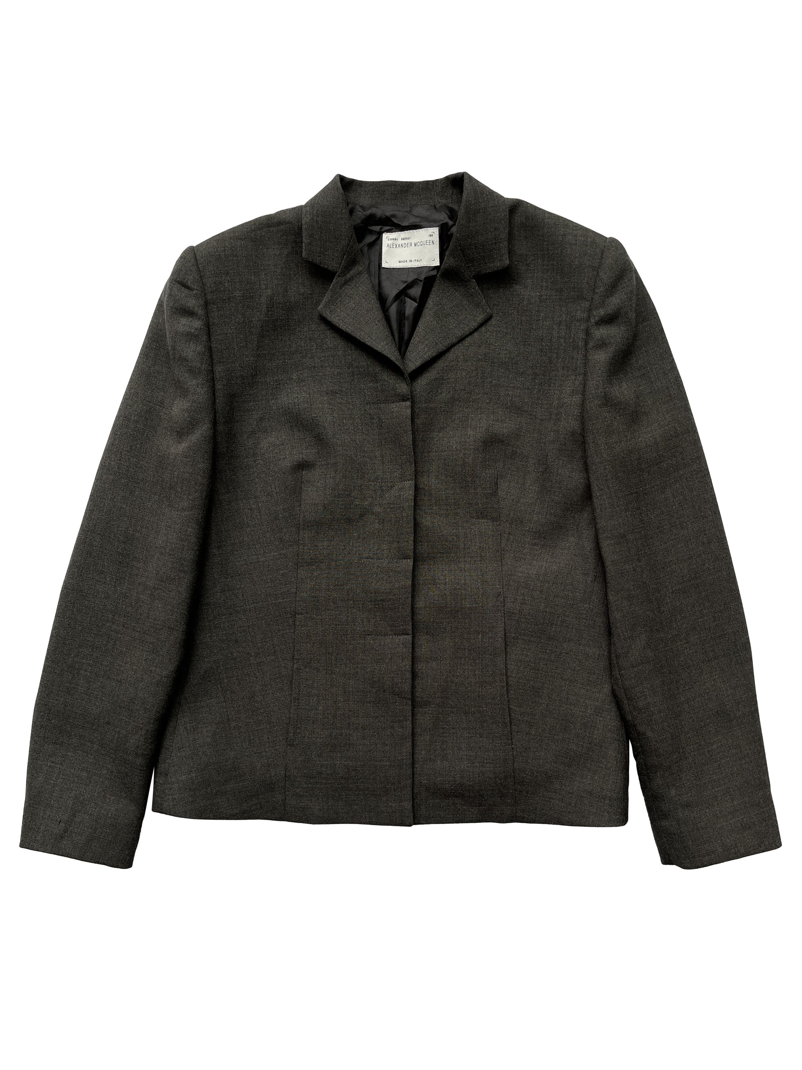 Alexander McQueen ⚡️QUICK SALE⚡️1996 Alexander McQueen Dark Grey Blazer Jacket Size M / US 6-8 / IT 42-44 - 1 Thumbnail