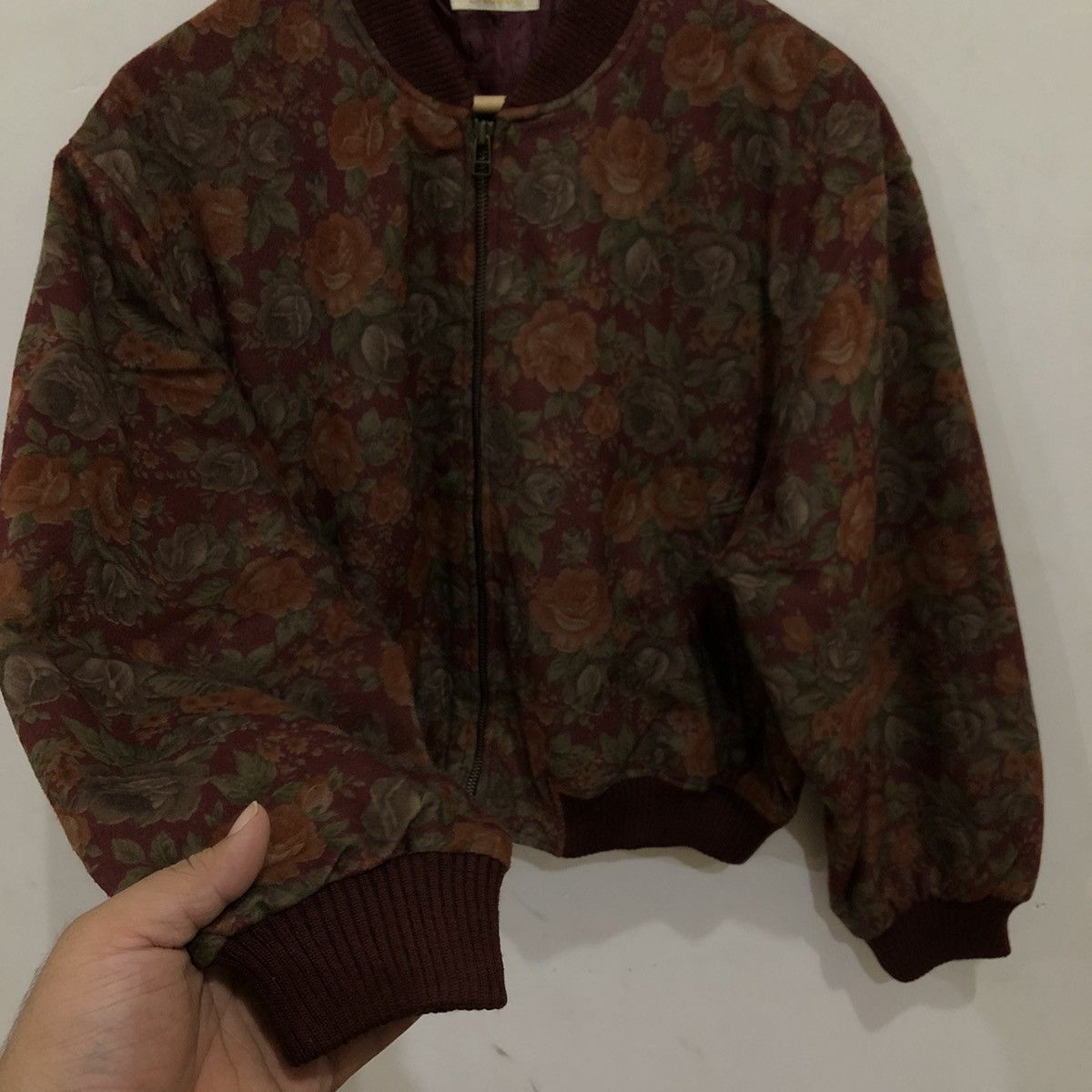 Japanese Brand Full Print Floral Cropped Bomber Jacket Size US S / EU 44-46 / 1 - 4 Thumbnail