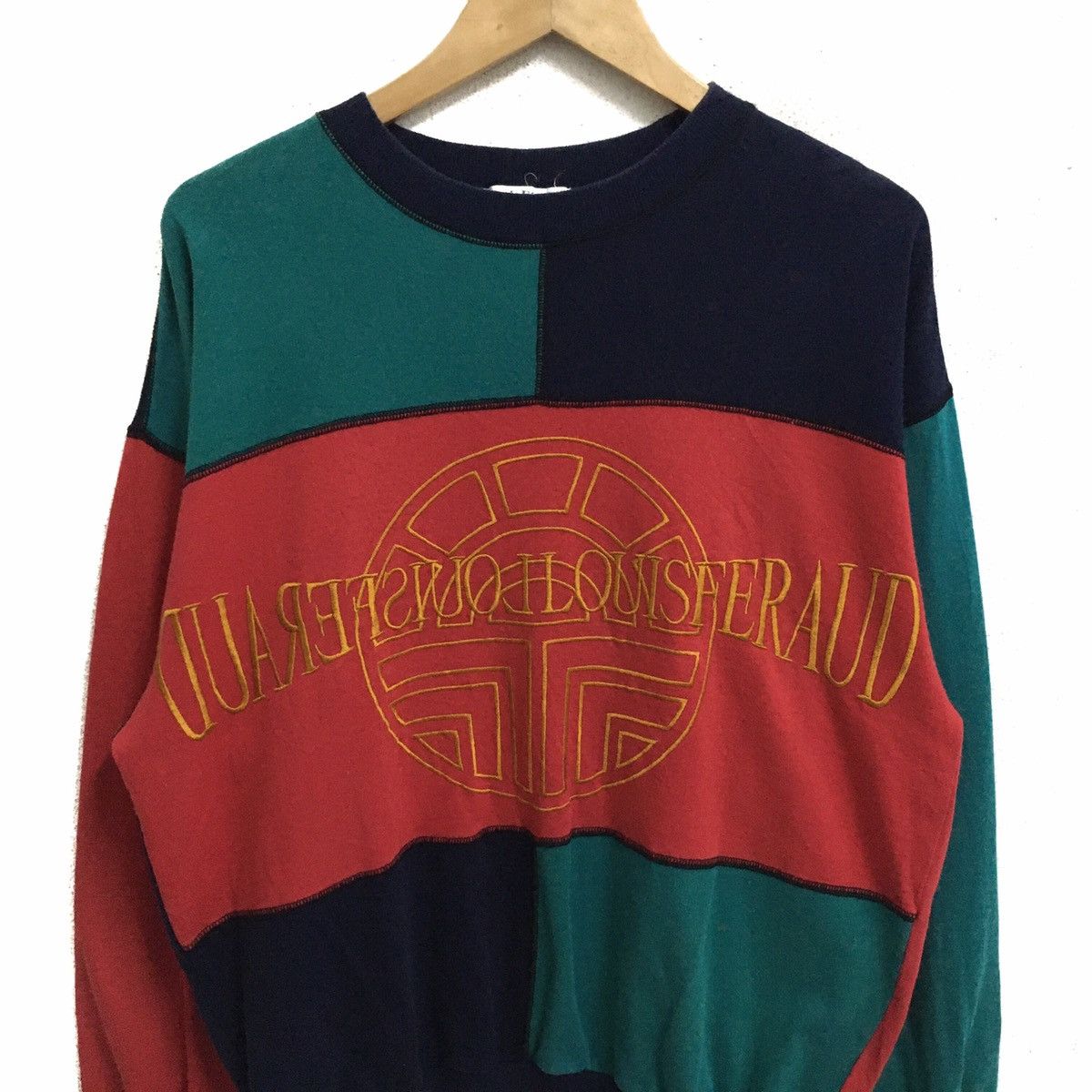 Louis Feraud × Vintage Vintage LOUIS FERAUD Paris Big Logo Embroidered Sweatshirt Size US M / EU 48-50 / 2 - 3 Thumbnail