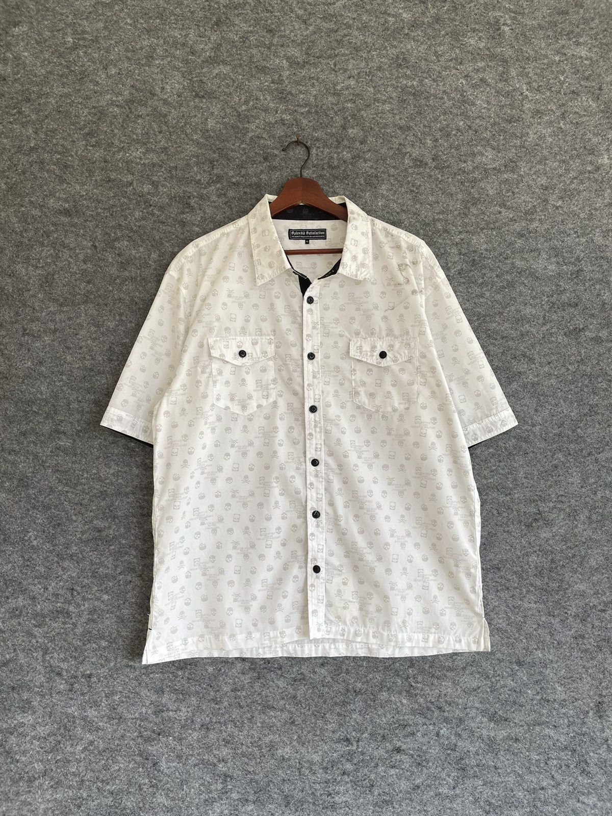 Japanese Brand 4L SHIER SKELETON MILITART OVERPRINTED SHIRT Size US XXL / EU 58 / 5 - 1 Thumbnail