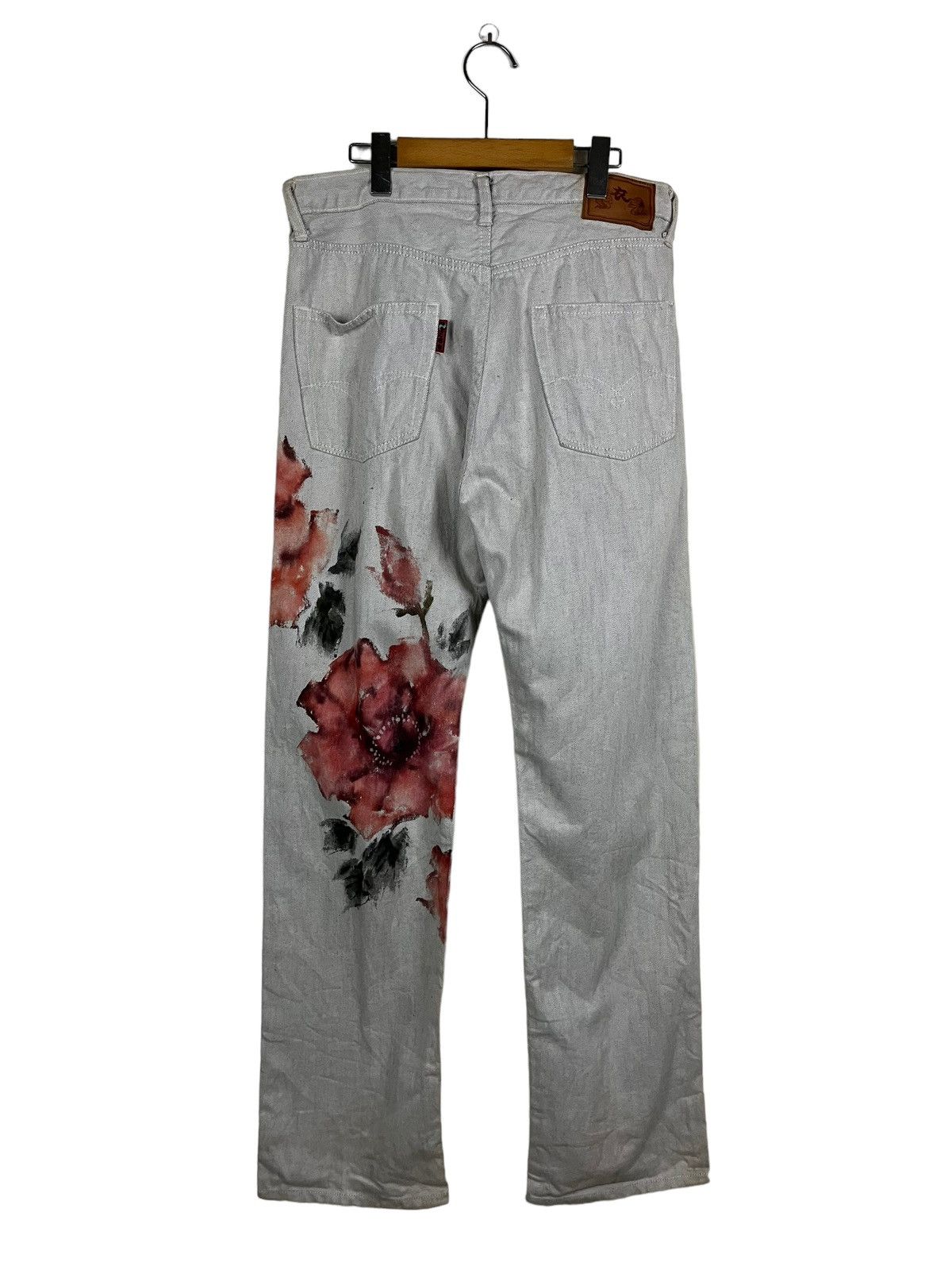 If Six Was Nine Blue way jeans custom flower painting Size US 32 / EU 48 - 2 Thumbnail