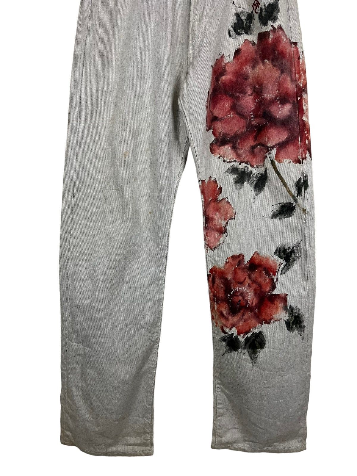 If Six Was Nine Blue way jeans custom flower painting Size US 32 / EU 48 - 4 Thumbnail
