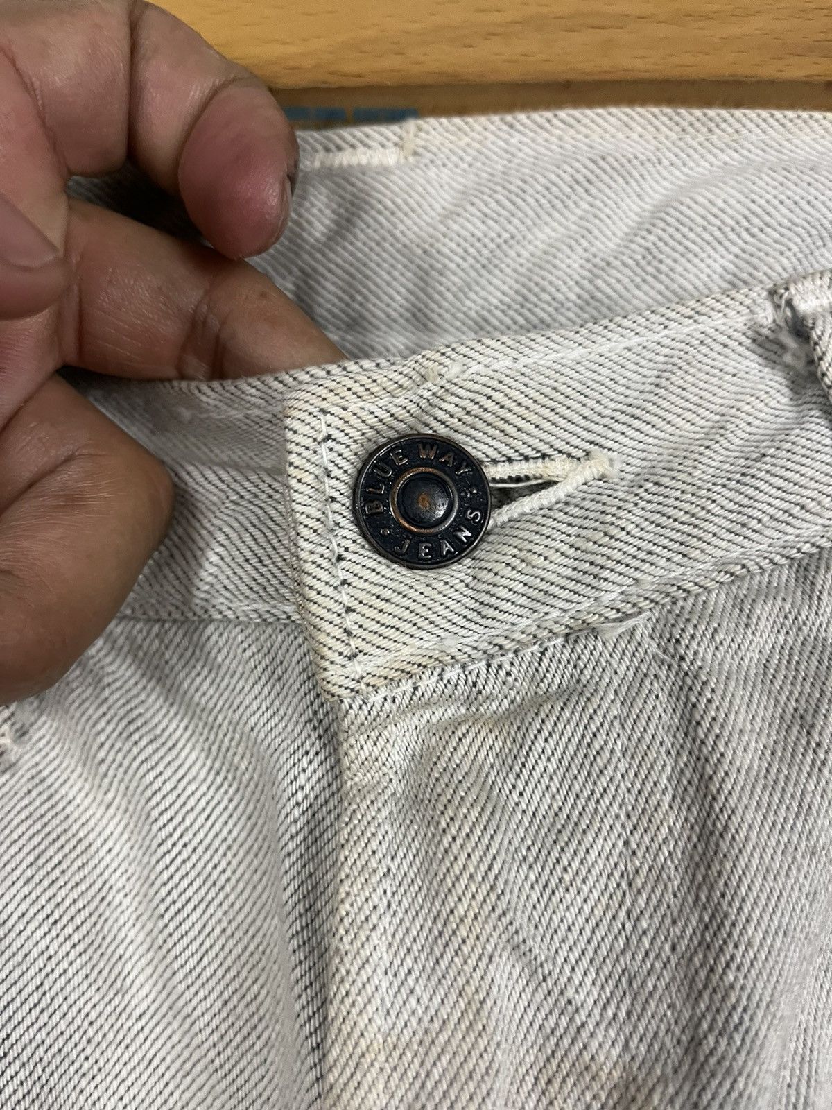 If Six Was Nine Blue way jeans custom flower painting Size US 32 / EU 48 - 7 Thumbnail