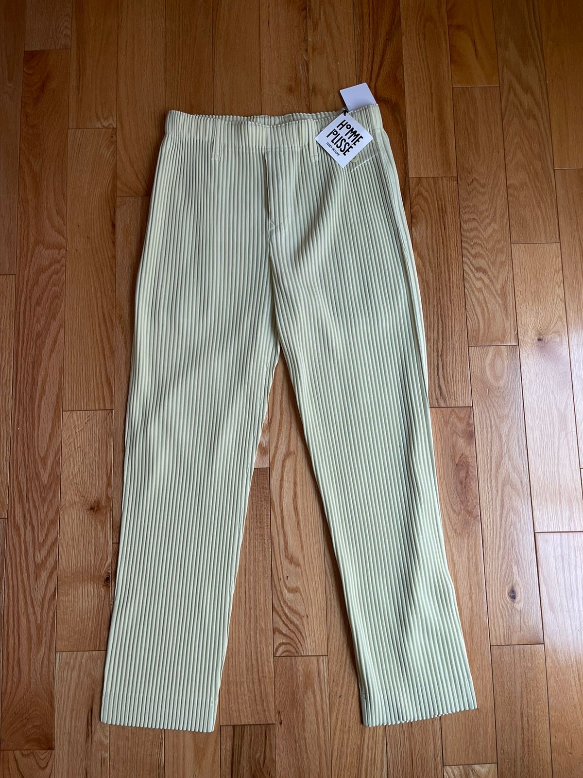 Pre-owned Issey Miyake Homme Plisse Yellow Pleated Pants