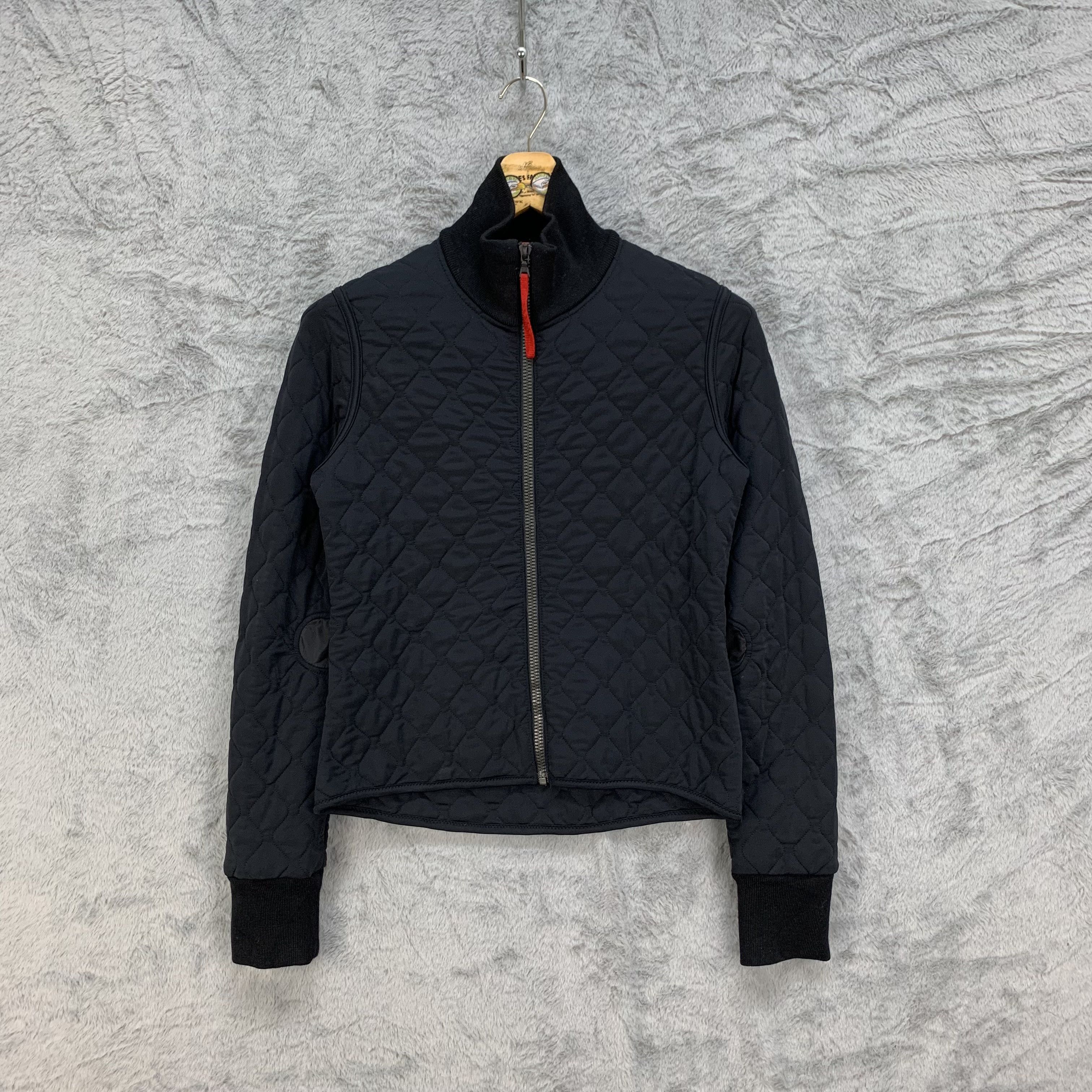 image of Prada Turtle Neck Quilted Jacket 4368-145 in Navy, Women's (Size Medium)