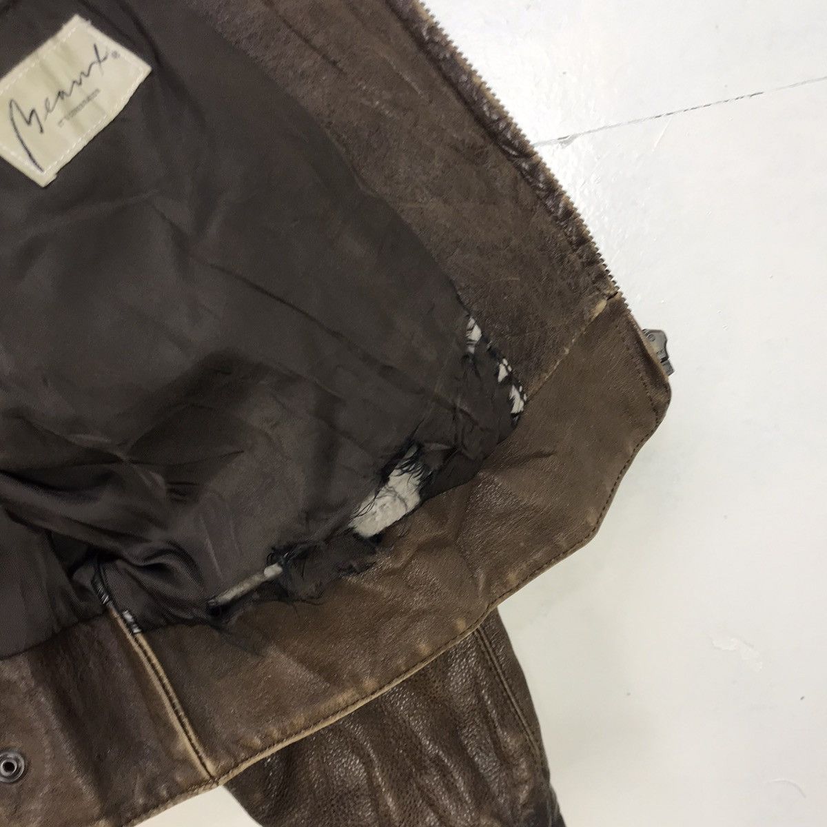 Genuine Leather Vintage 80s Beaux Cow Antique Leather Jacket Size US S / EU 44-46 / 1 - 18 Thumbnail