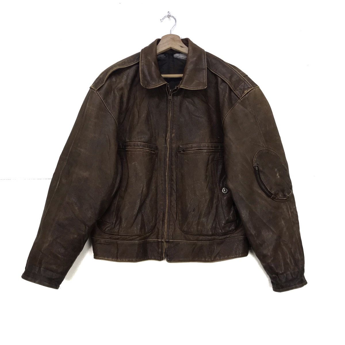 Genuine Leather Vintage 80s Beaux Cow Antique Leather Jacket Size US S / EU 44-46 / 1 - 3 Thumbnail