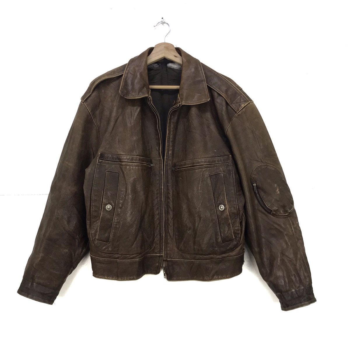 Genuine Leather Vintage 80s Beaux Cow Antique Leather Jacket Size US S / EU 44-46 / 1 - 2 Thumbnail