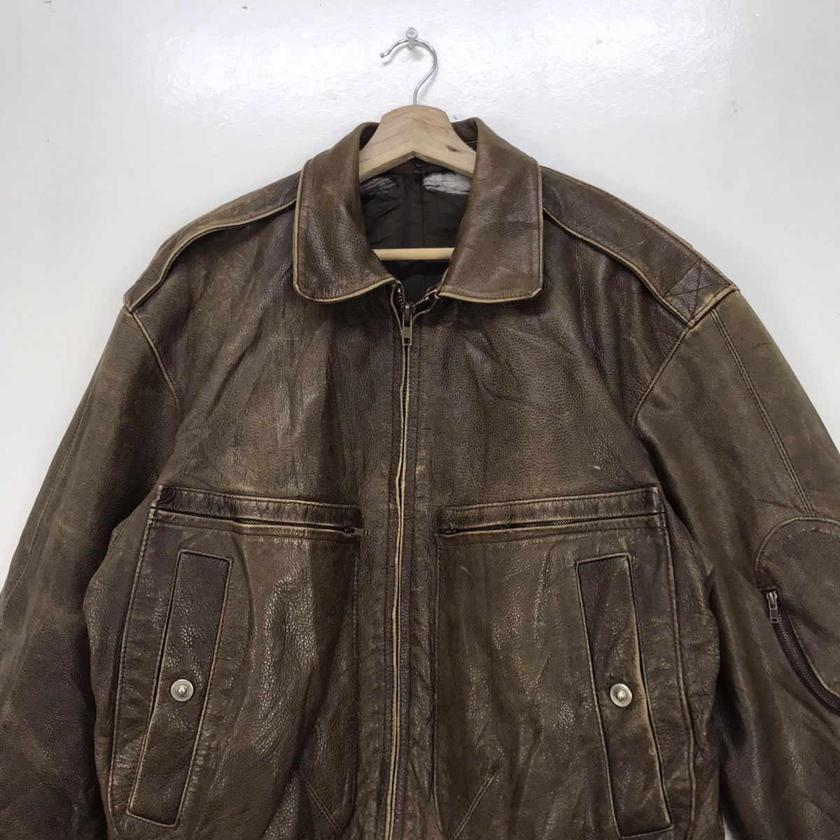 Genuine Leather Vintage 80s Beaux Cow Antique Leather Jacket Size US S / EU 44-46 / 1 - 10 Thumbnail