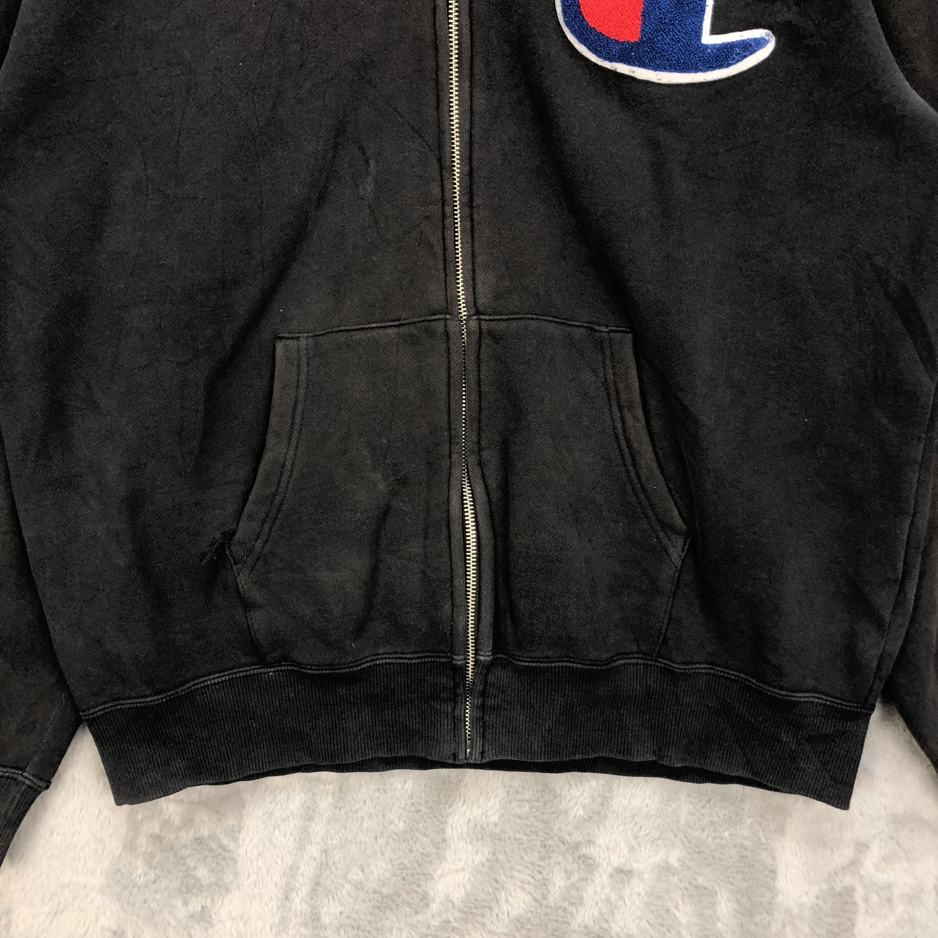 Champion TRASHED Champion Big Logo Zipper Hoodies #5431-190 Size US XL / EU 56 / 4 - 4 Thumbnail