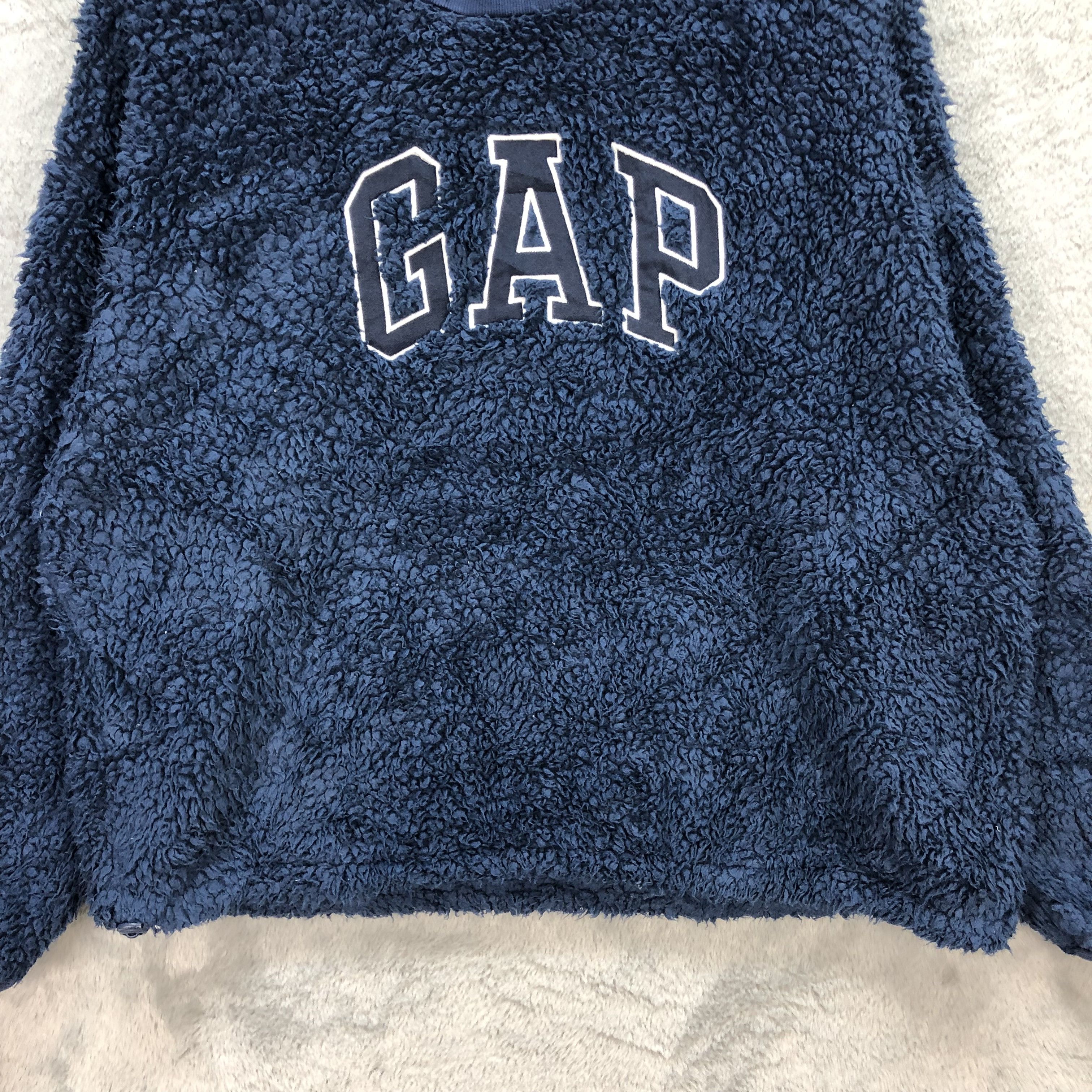 Gap Gap Big Logo Deep Pile Blue Fleece #5829-209 Size L / US 10 / IT 46 - 4 Thumbnail