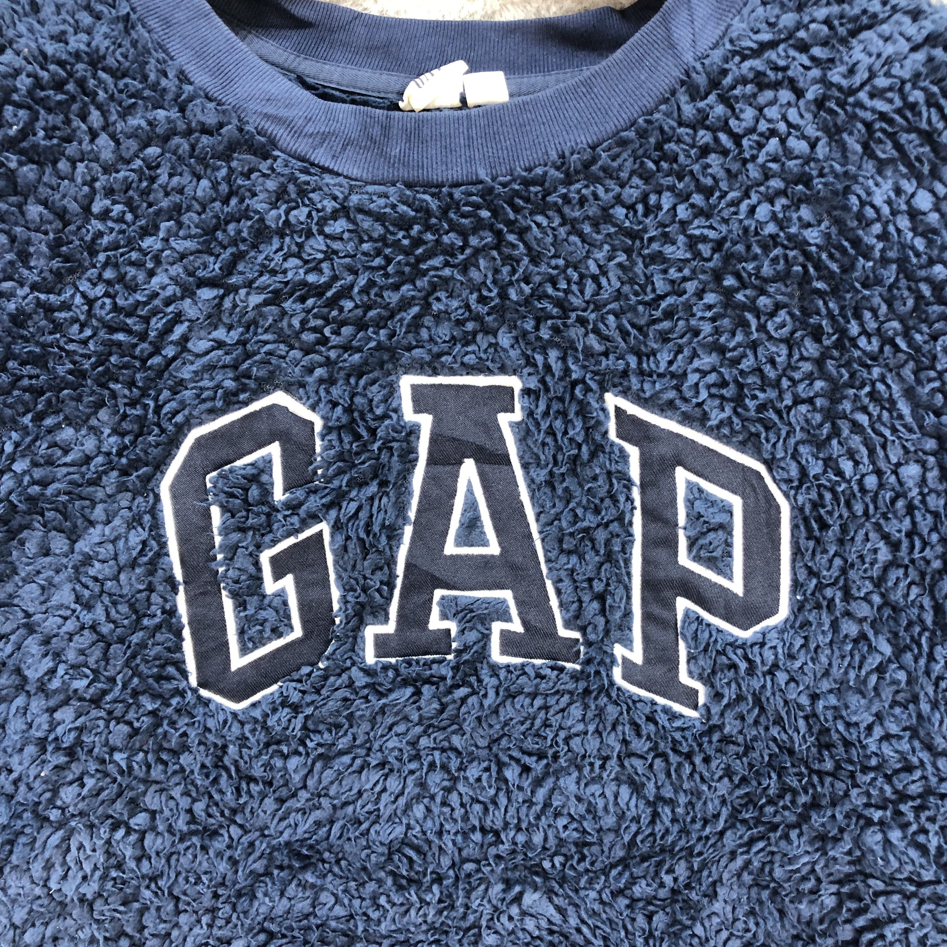 Gap Gap Big Logo Deep Pile Blue Fleece #5829-209 Size L / US 10 / IT 46 - 3 Thumbnail