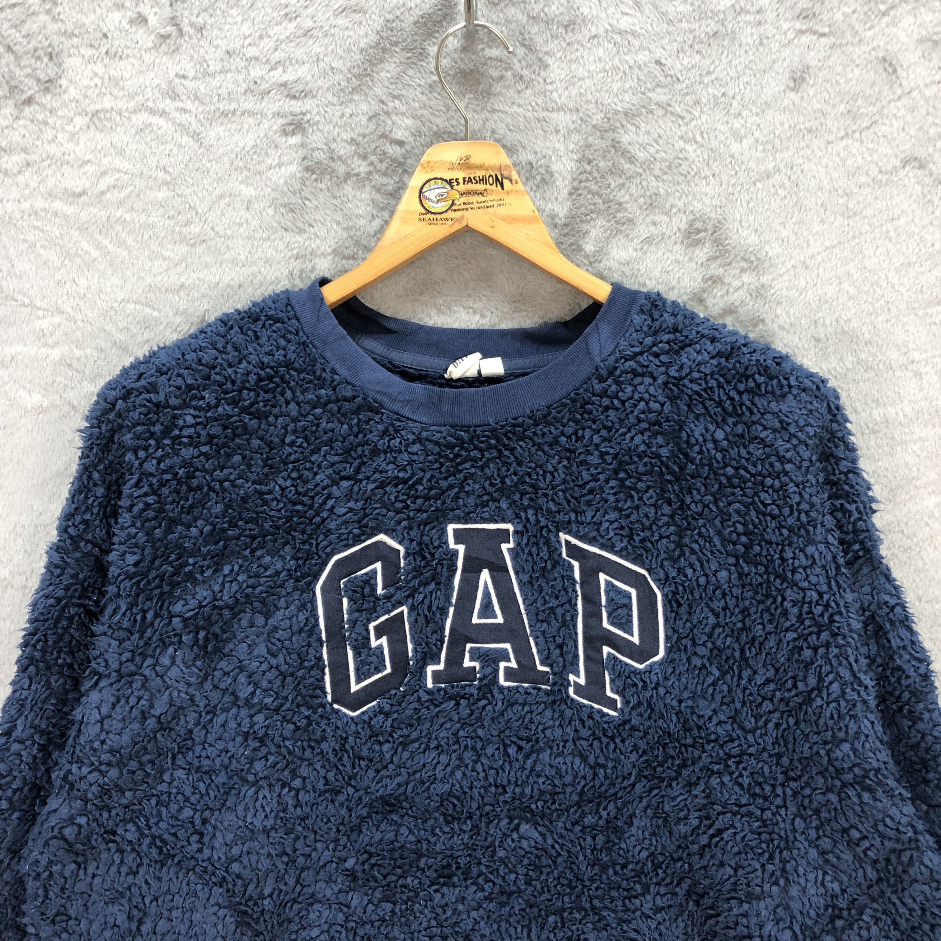 Gap Gap Big Logo Deep Pile Blue Fleece #5829-209 Size L / US 10 / IT 46 - 2 Thumbnail
