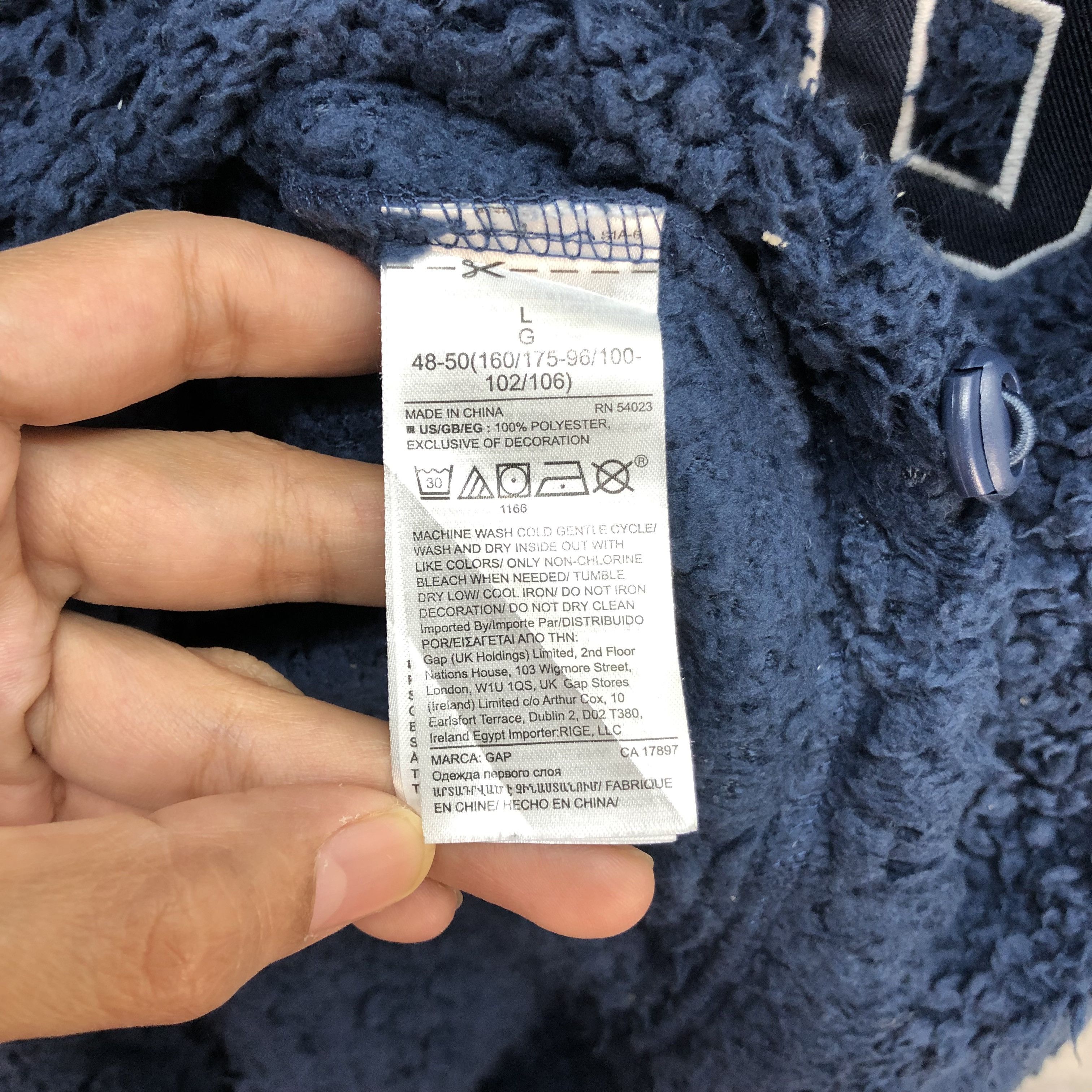 Gap Gap Big Logo Deep Pile Blue Fleece #5829-209 Size L / US 10 / IT 46 - 9 Thumbnail
