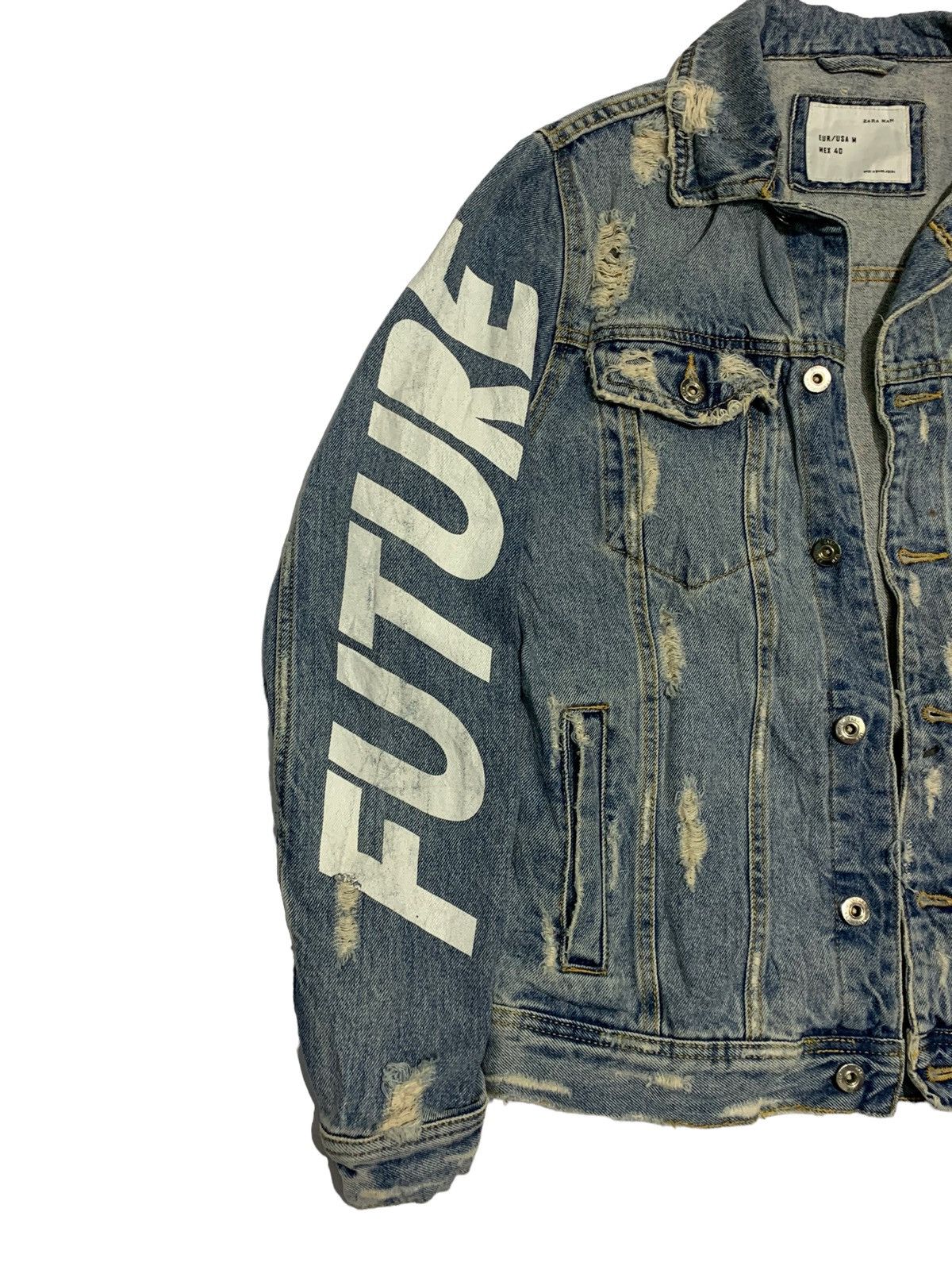 Zara 🔥ZARA MAN DISTRESSED DENIM TRUCKERS JACKETS Size US M / EU 48-50 / 2 - 4 Thumbnail