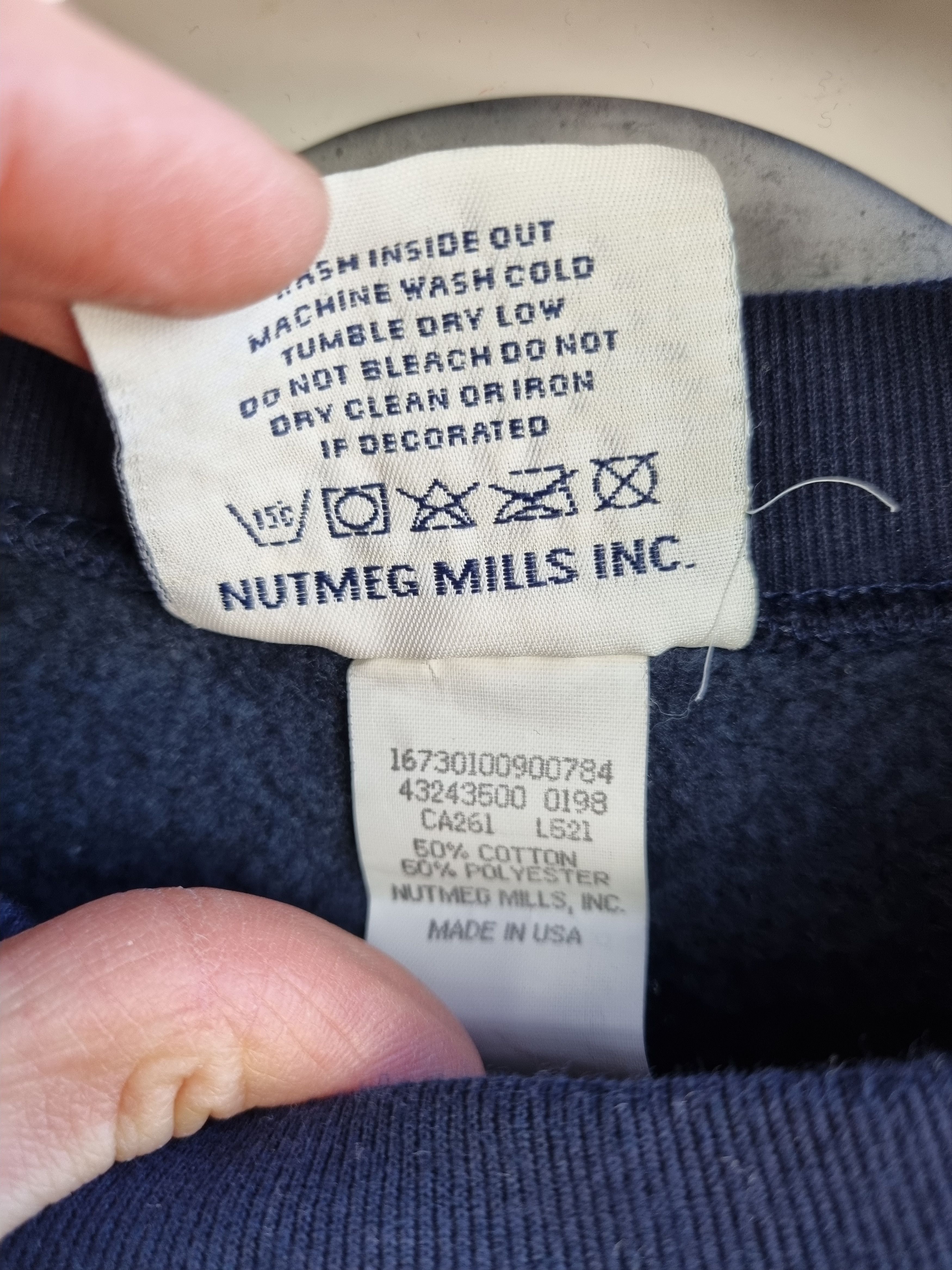 NCAA × Nutmeg 90s Lee Michigan NUTMEG Big logo Navy Sweatshirt Size US M / EU 48-50 / 2 - 8 Thumbnail