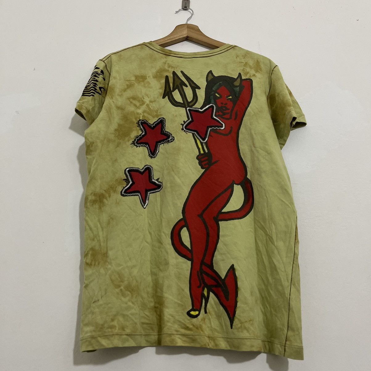 Christian Audigier Vintage Ed Hardy by Christian Audigier Satan tiedye Tshirt Size US L / EU 52-54 / 3 - 10 Thumbnail