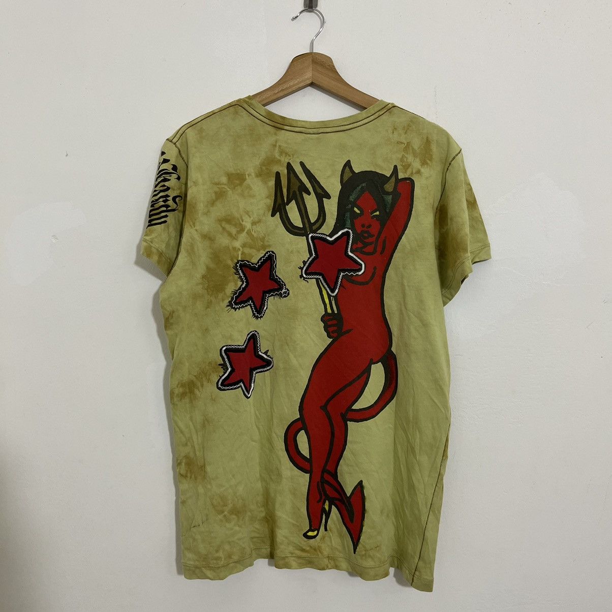 Christian Audigier Vintage Ed Hardy by Christian Audigier Satan tiedye Tshirt Size US L / EU 52-54 / 3 - 1 Thumbnail