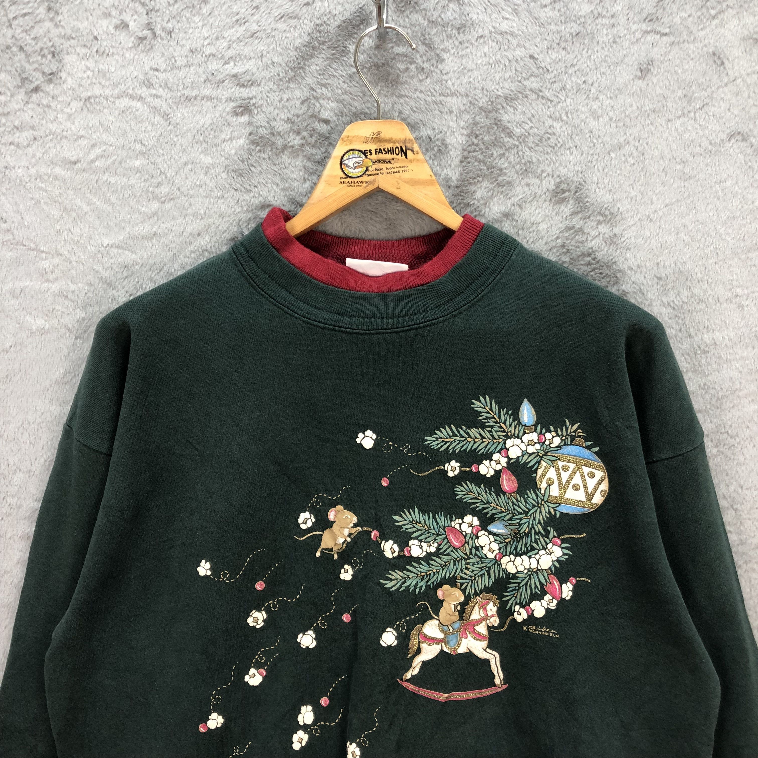 Japanese Brand Vintage Morning Sun Petite Green Sweatshirts #5831-209 Size US L / EU 52-54 / 3 - 2 Thumbnail